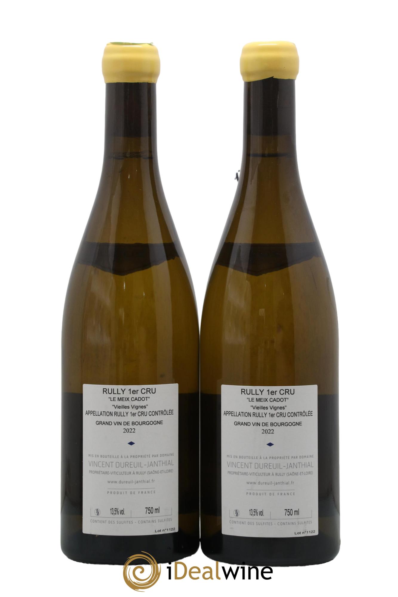 Rully 1er Cru Le Meix Cadot Vieilles Vignes Vincent Dureuil-Janthial 2022 - Lotto di 2 bottiglie - 1