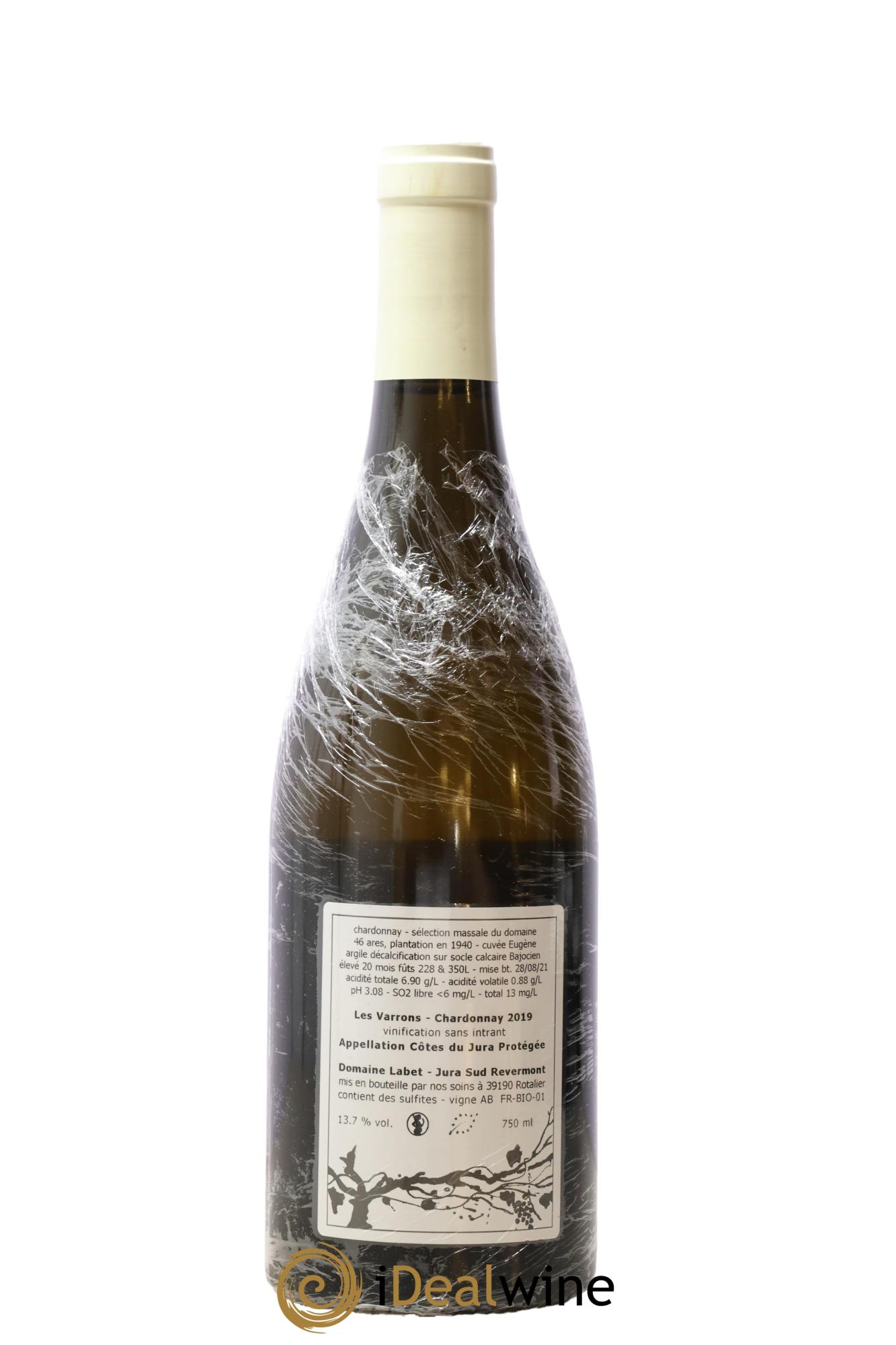 Côtes du Jura Chardonnay Les Varrons Romain - Julien  - Charline Labet 2019 - Lot de 1 bouteille - 1