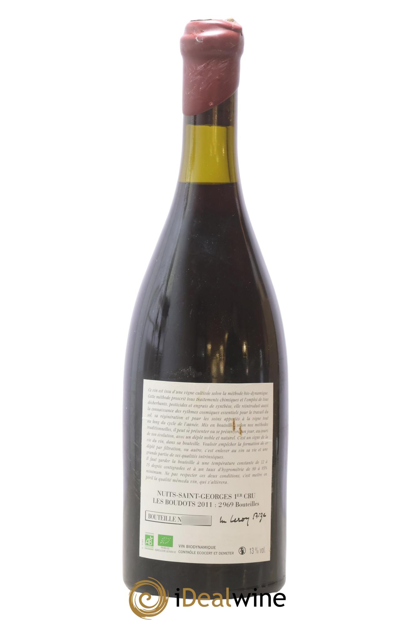 Nuits-Saint-Georges 1er Cru Aux Boudots Leroy (Domaine) 2011 - Lot de 1 bouteille - 1
