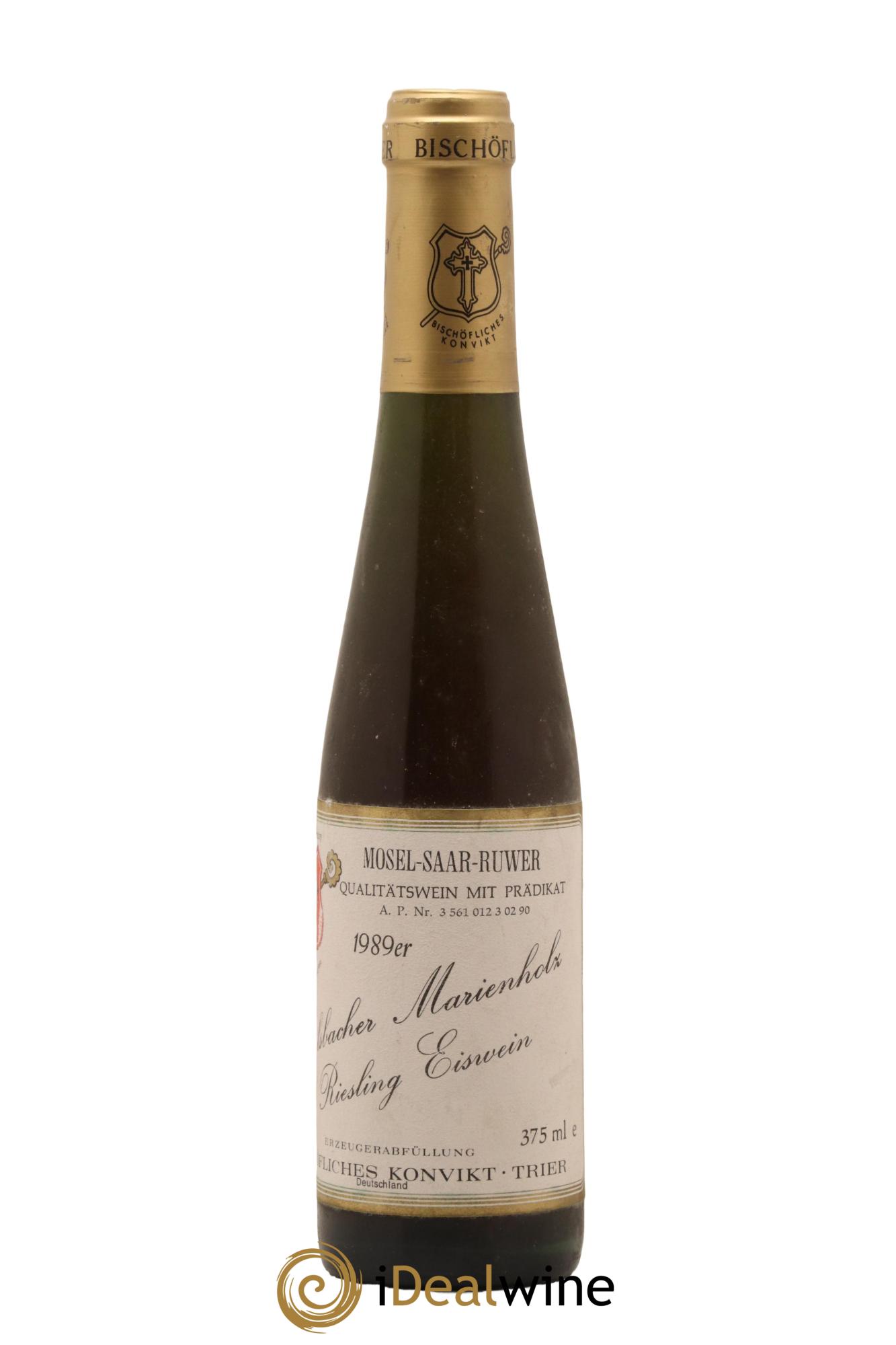 Riesling-Eiswein Bischofliches Konvikt Trier Eitelsbacher Marienholz 1989 - Posten von 1 Demi-Flasche - 1