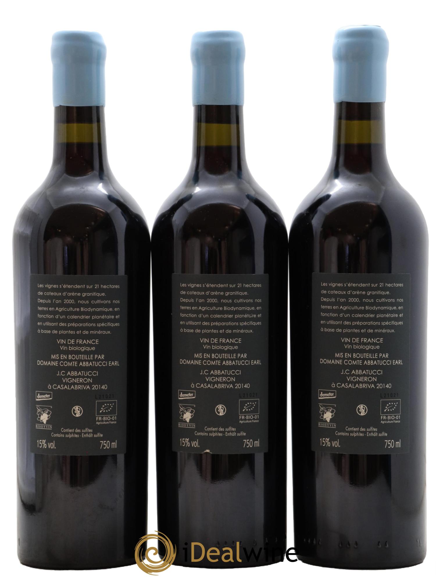 Vin de Corse Monte Mare Comte Abbatucci (Domaine) 2021 - Lot de 3 bouteilles - 1