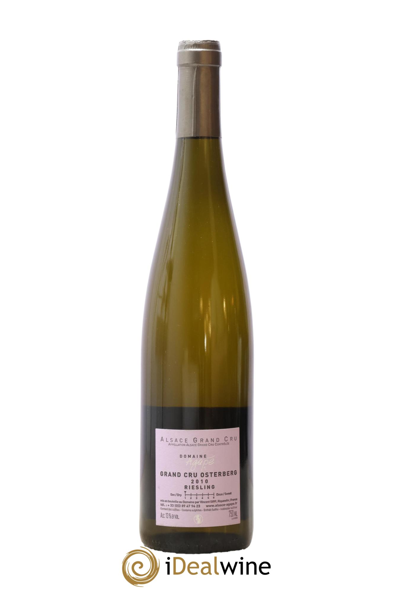 Alsace Grand cru Riesling Osterberg Agapé 2010 - Lot de 1 bouteille - 1