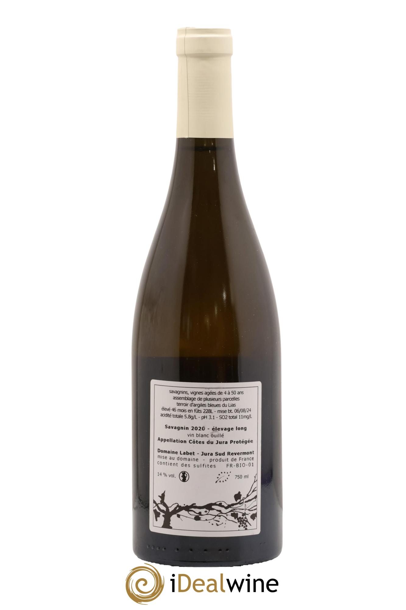 Côtes du Jura Savagnin Ouillé Elevage Long Labet (Domaine) 2020 - Lot of 1 bottle - 1