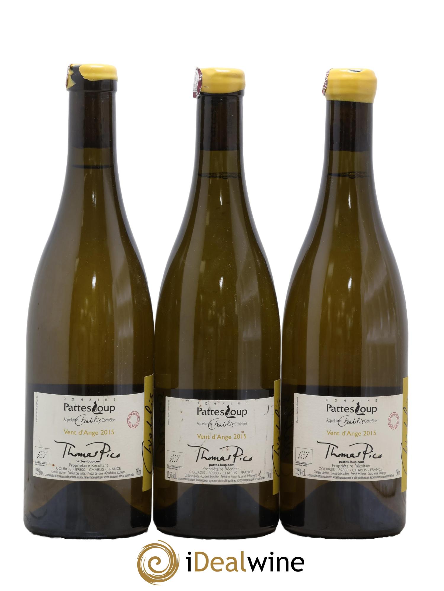 Chablis Vent d'Ange Pattes Loup (Domaine) 2015 - Posten von 3 Flaschen - 0