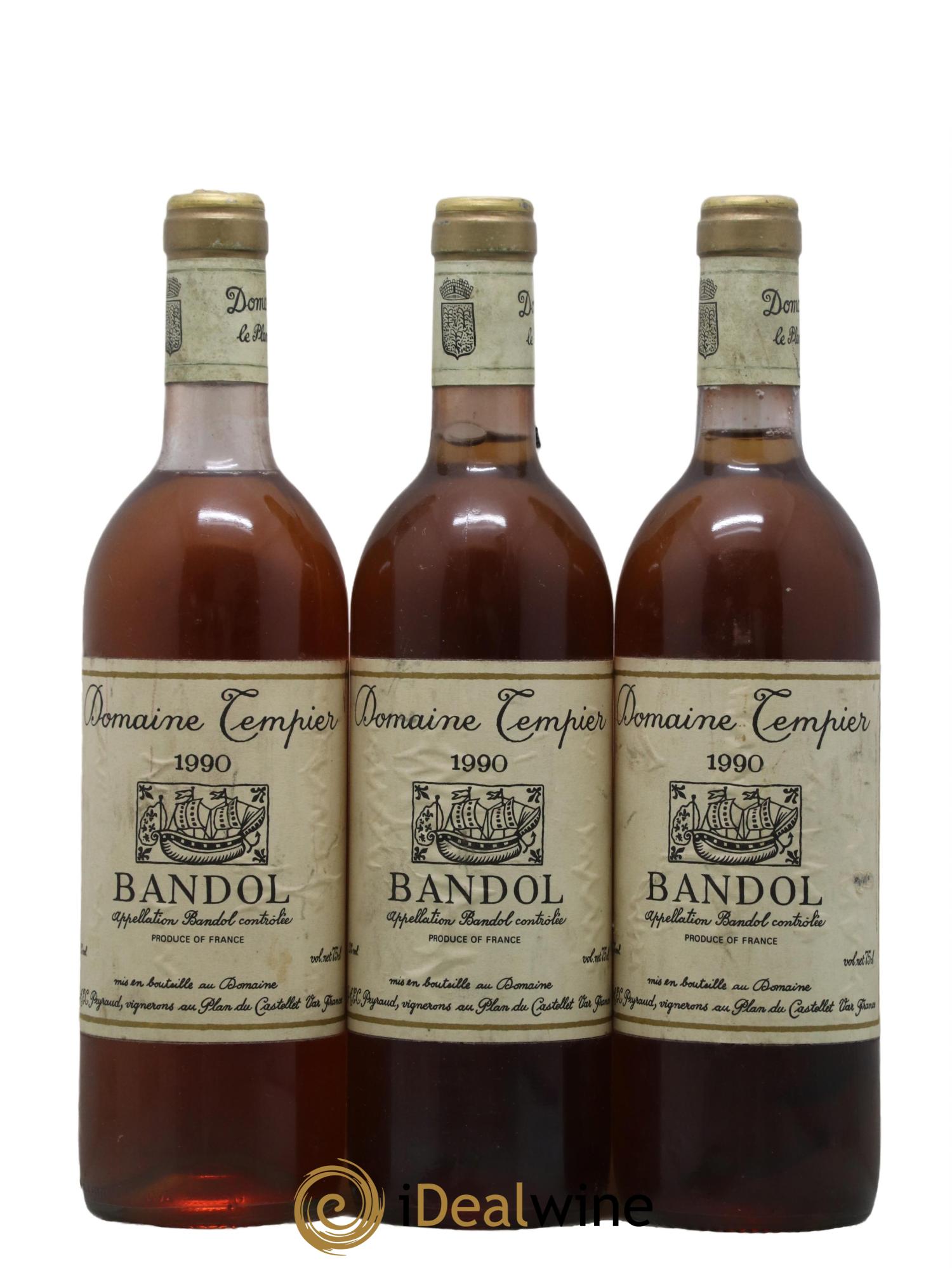 Bandol Domaine Tempier Famille Peyraud 1990 - Lot de 3 bouteilles - 0