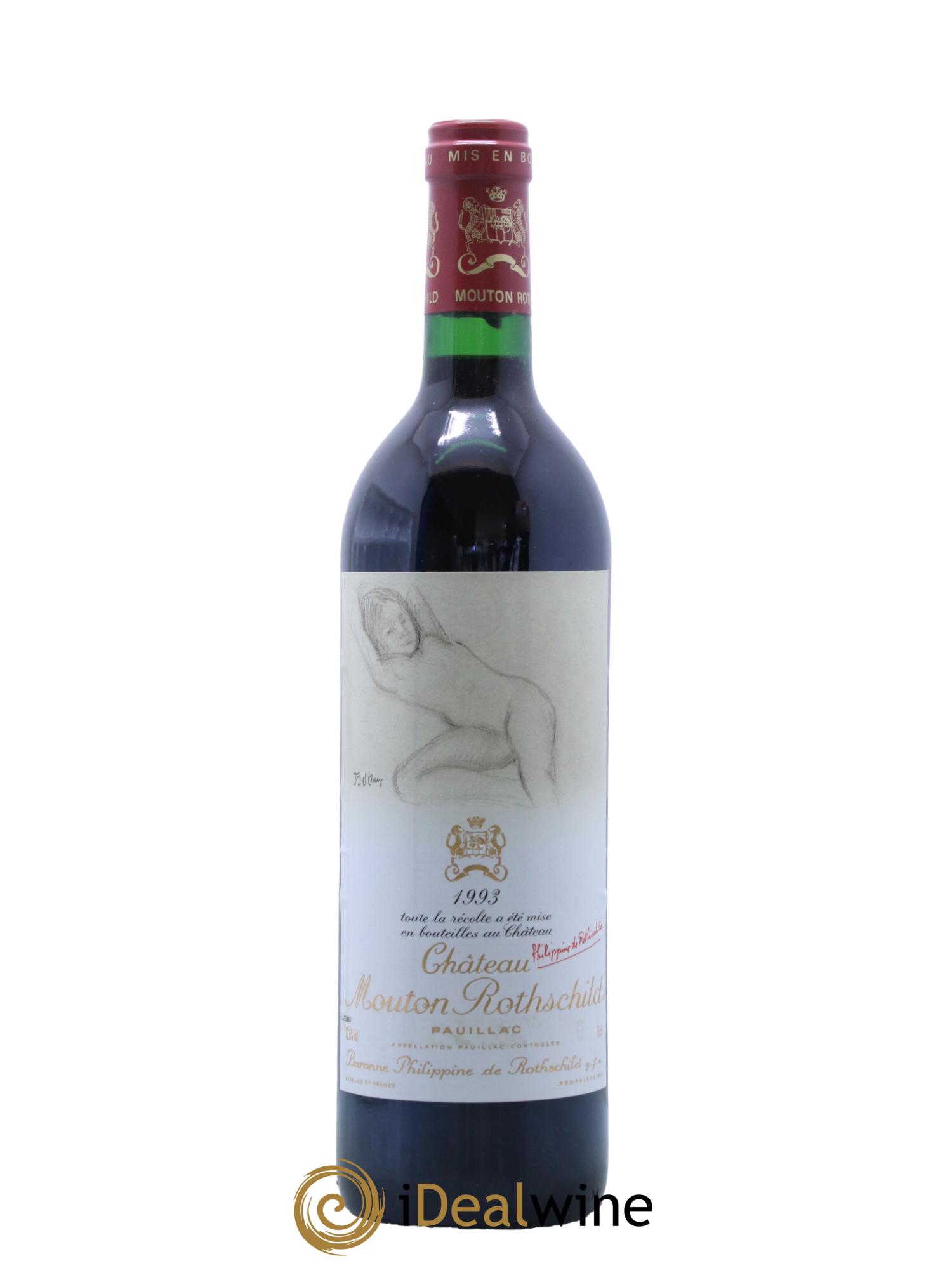 Château Mouton Rothschild 1er Grand Cru Classé 1993 - Lot de 1 bouteille - 0