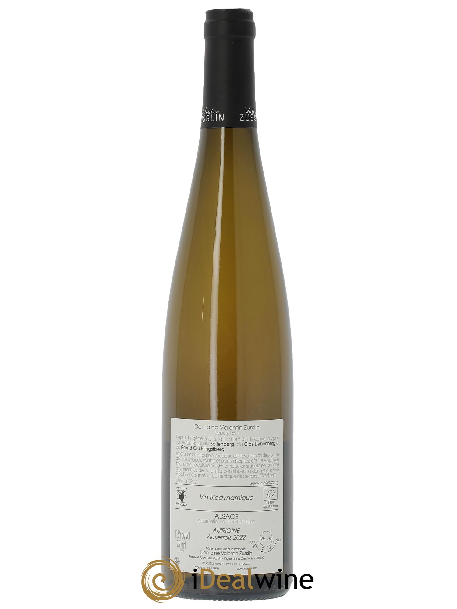 Alsace AU'rigine Valentin Zusslin (Domaine)  2022 - Lot of 1 bottle - 1