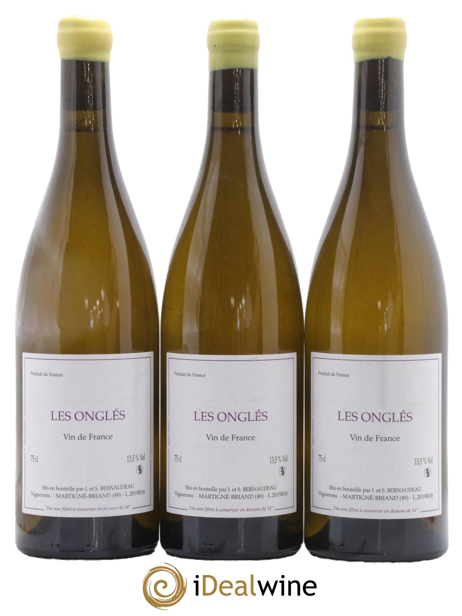 Vin de France Les Onglés Stéphane Bernaudeau 2019 - Lot of 3 bottles - 0