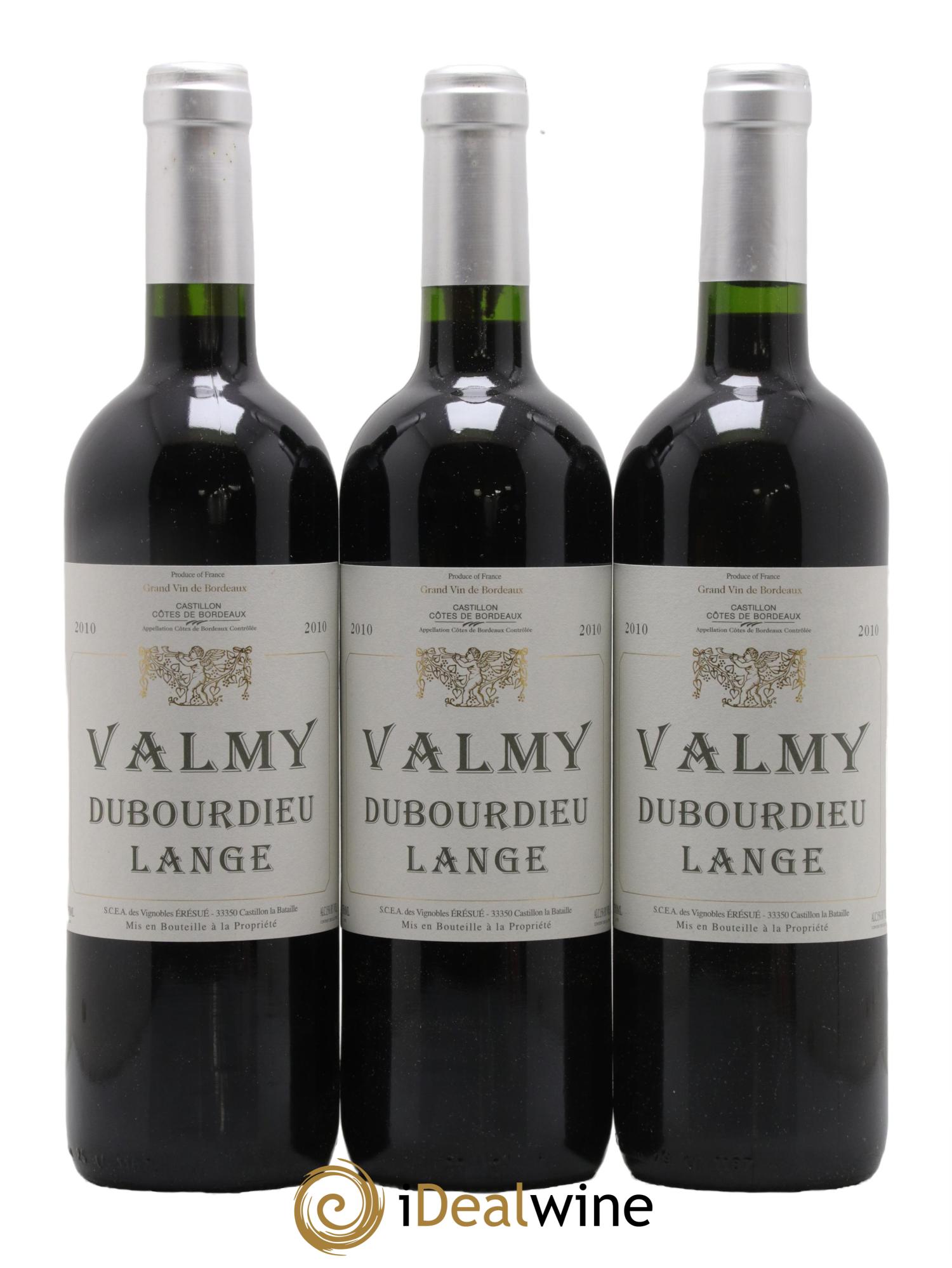Castillon-Côtes-de-Bordeaux (Côtes-de-Castillon) Valmy Dubourdieu Lange 2010 - Lot de 3 bouteilles - 0