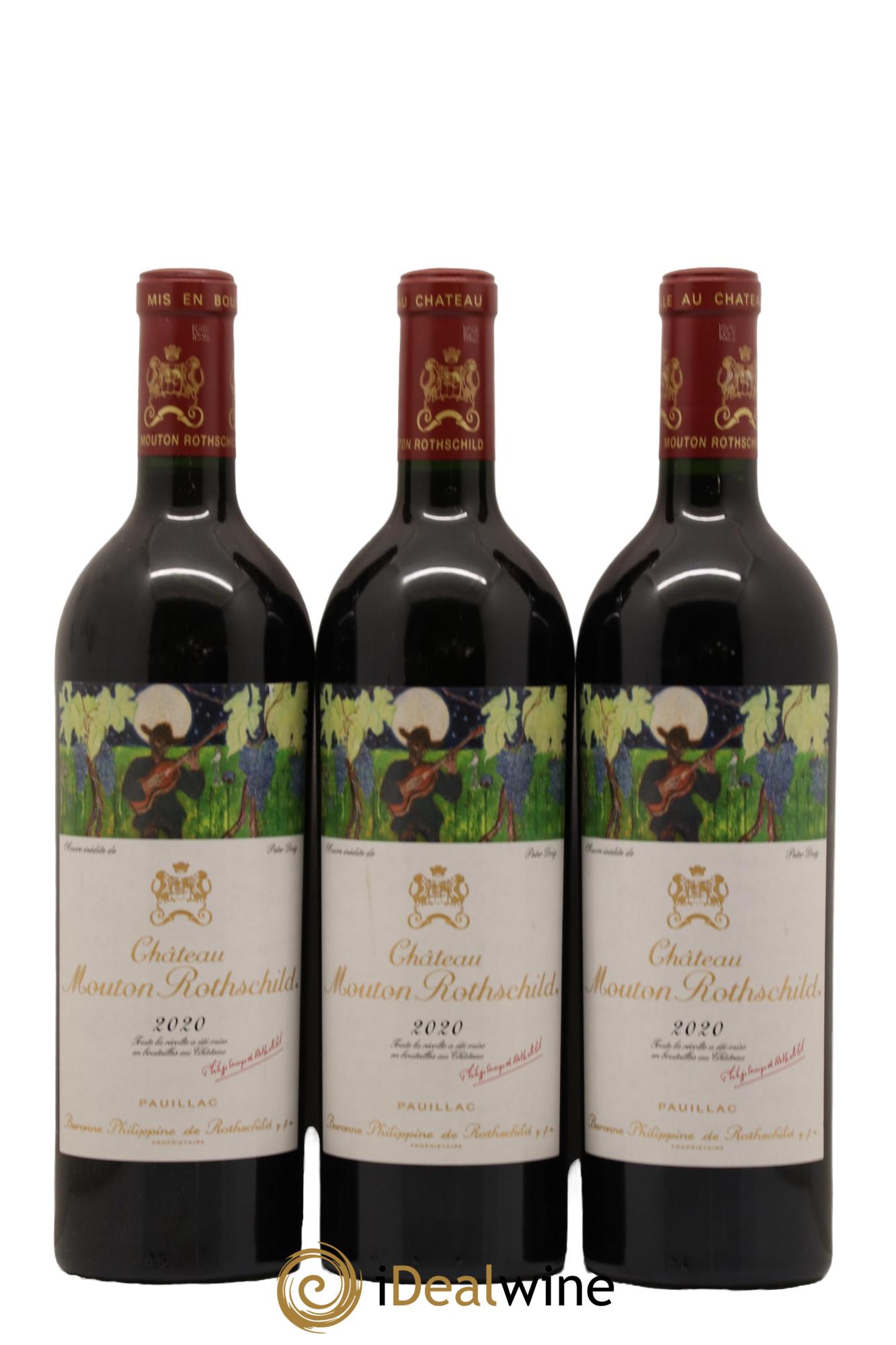 Château Mouton Rothschild 1er Grand Cru Classé 2020 - Lot de 3 bouteilles - 0