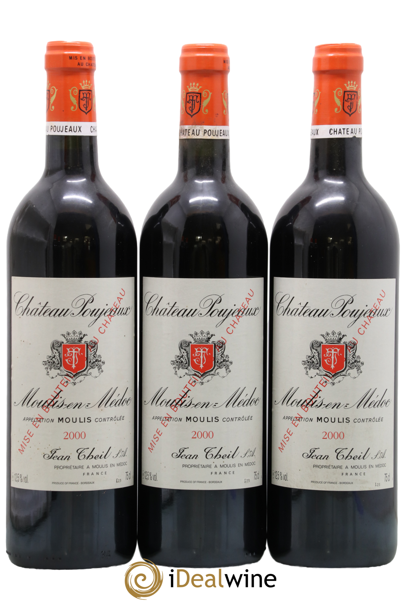 Château Poujeaux 2000 - Lot de 3 bouteilles - 0