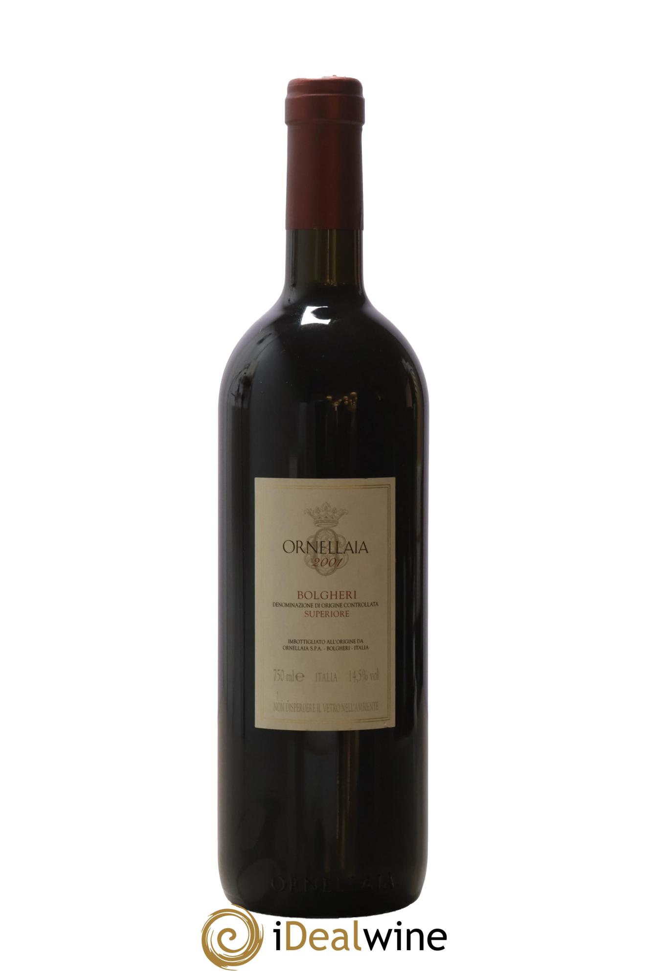 Bolgheri DOC Superiore Ornellaia Tenuta Dell'Ornellaia - Frescobaldi 2001 - Lot de 1 bouteille - 1