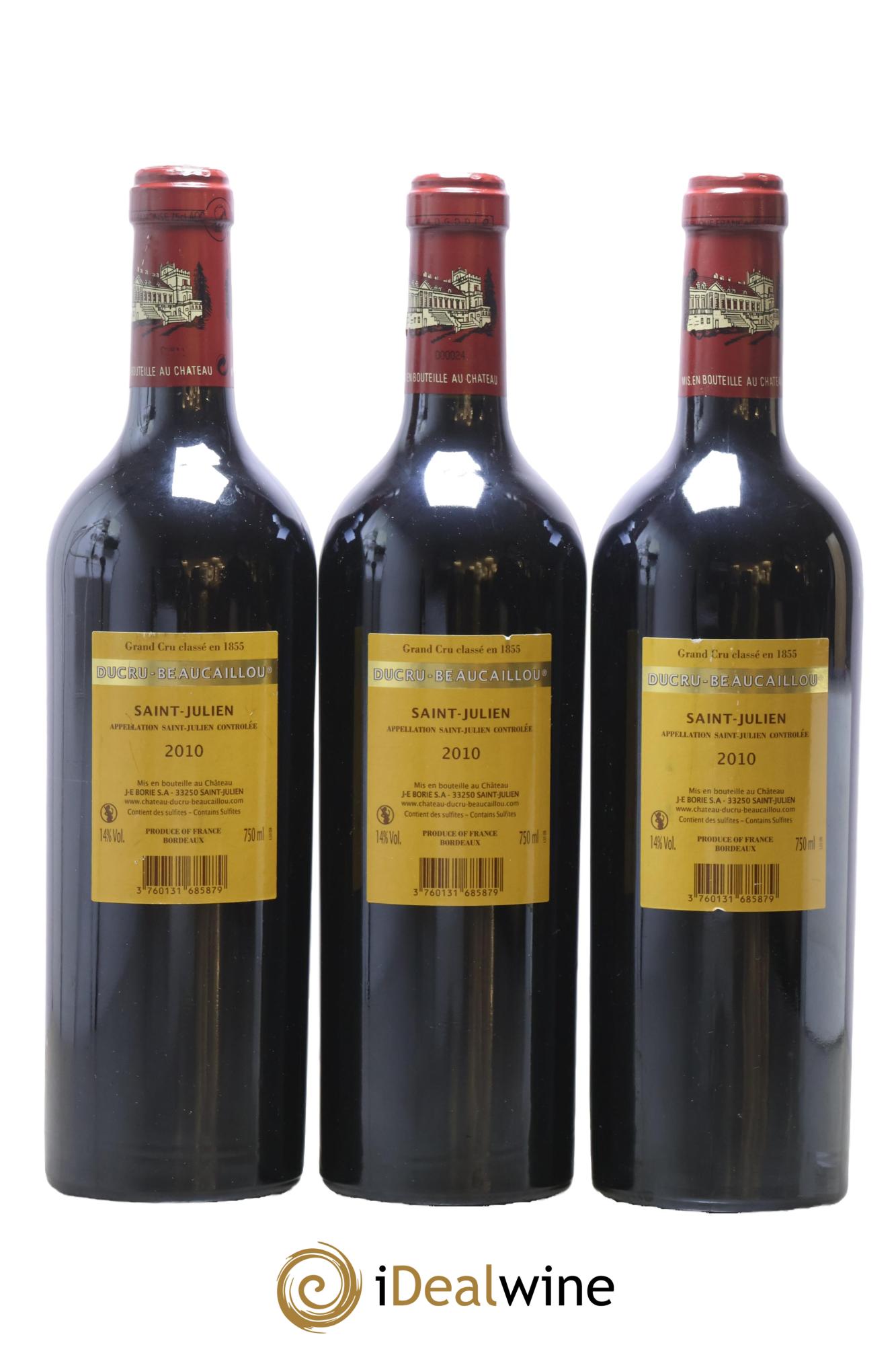Château Ducru Beaucaillou 2ème Grand Cru Classé 2010 - Lot of 3 bottles - 1