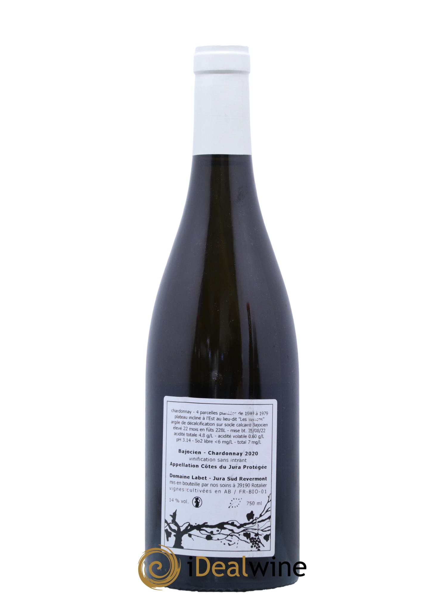 Côtes du Jura Chardonnay Bajocien Romain - Julien - Charline Labet 2020 - Lot de 1 bouteille - 1