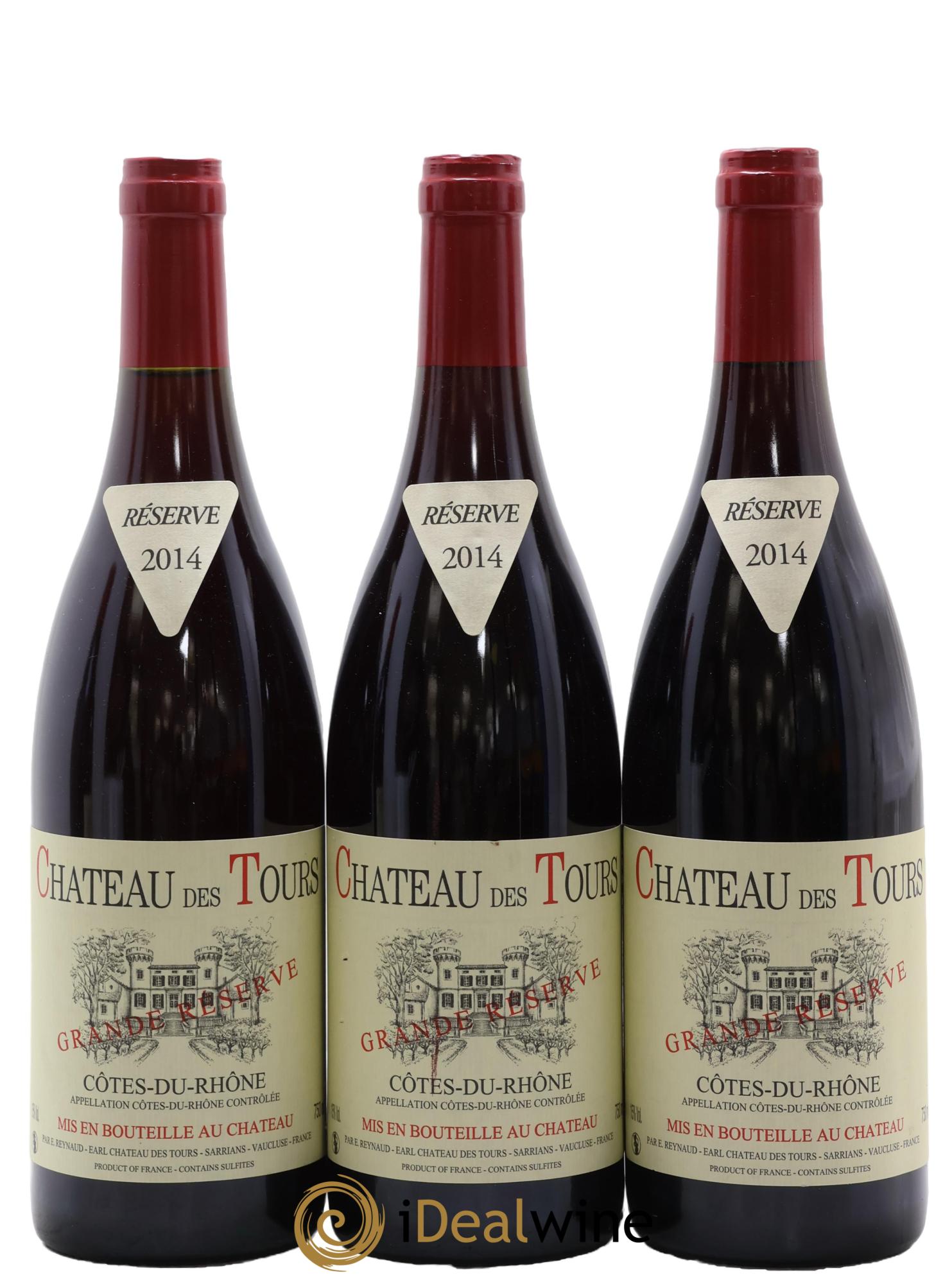 Côtes-du-Rhône Château des Tours Grande Réserve Emmanuel Reynaud 2014 - Posten von 3 Flaschen - 0