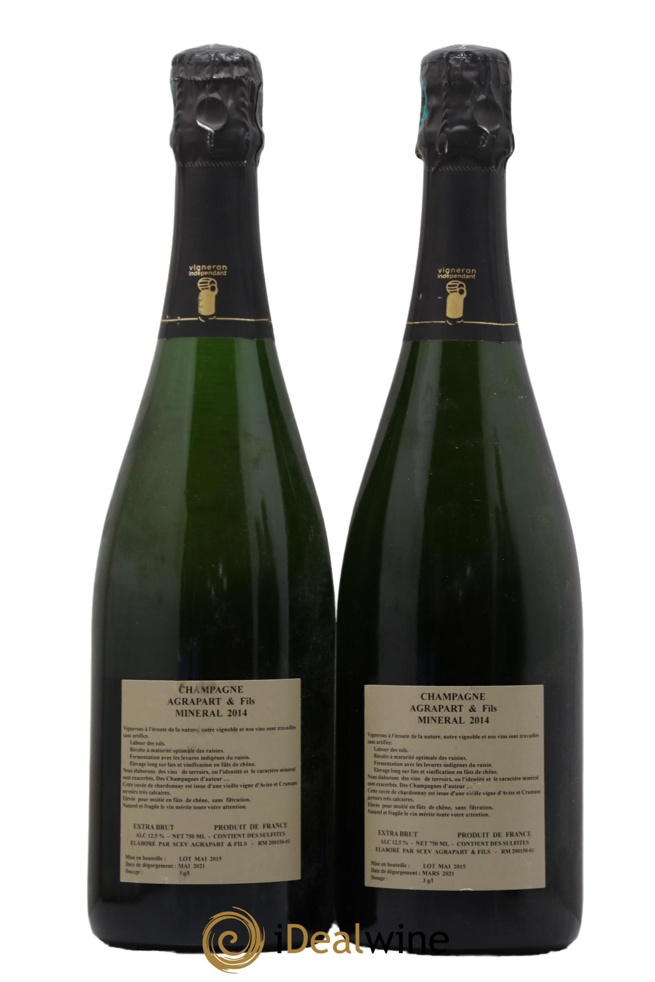 Minéral Blanc de Blancs  Extra-Brut Agrapart & Fils  2014 - Lot of 2 bottles - 1
