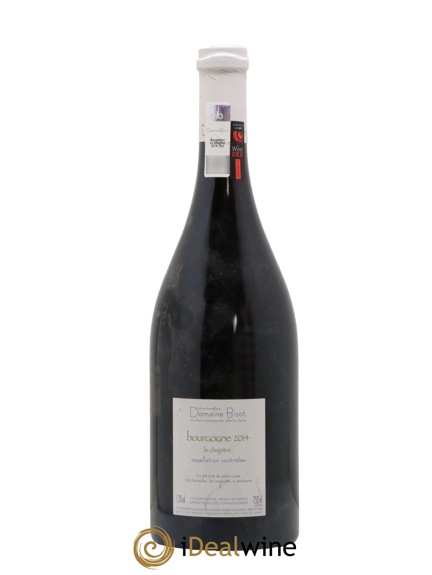 Bourgogne Le Chapitre Bizot (Domaine) 2014 - Lot of 1 bottle - 1