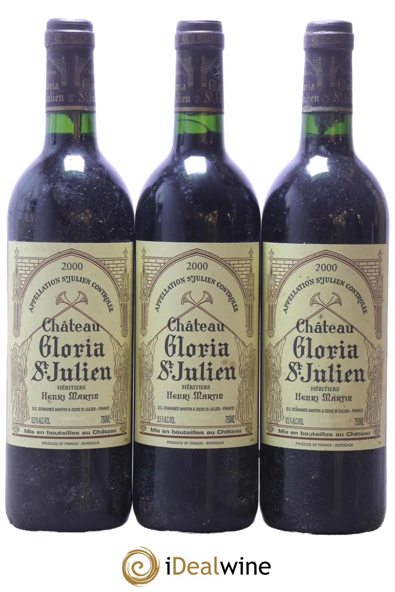 Château Gloria 2000 - Lot de 3 bouteilles - 0