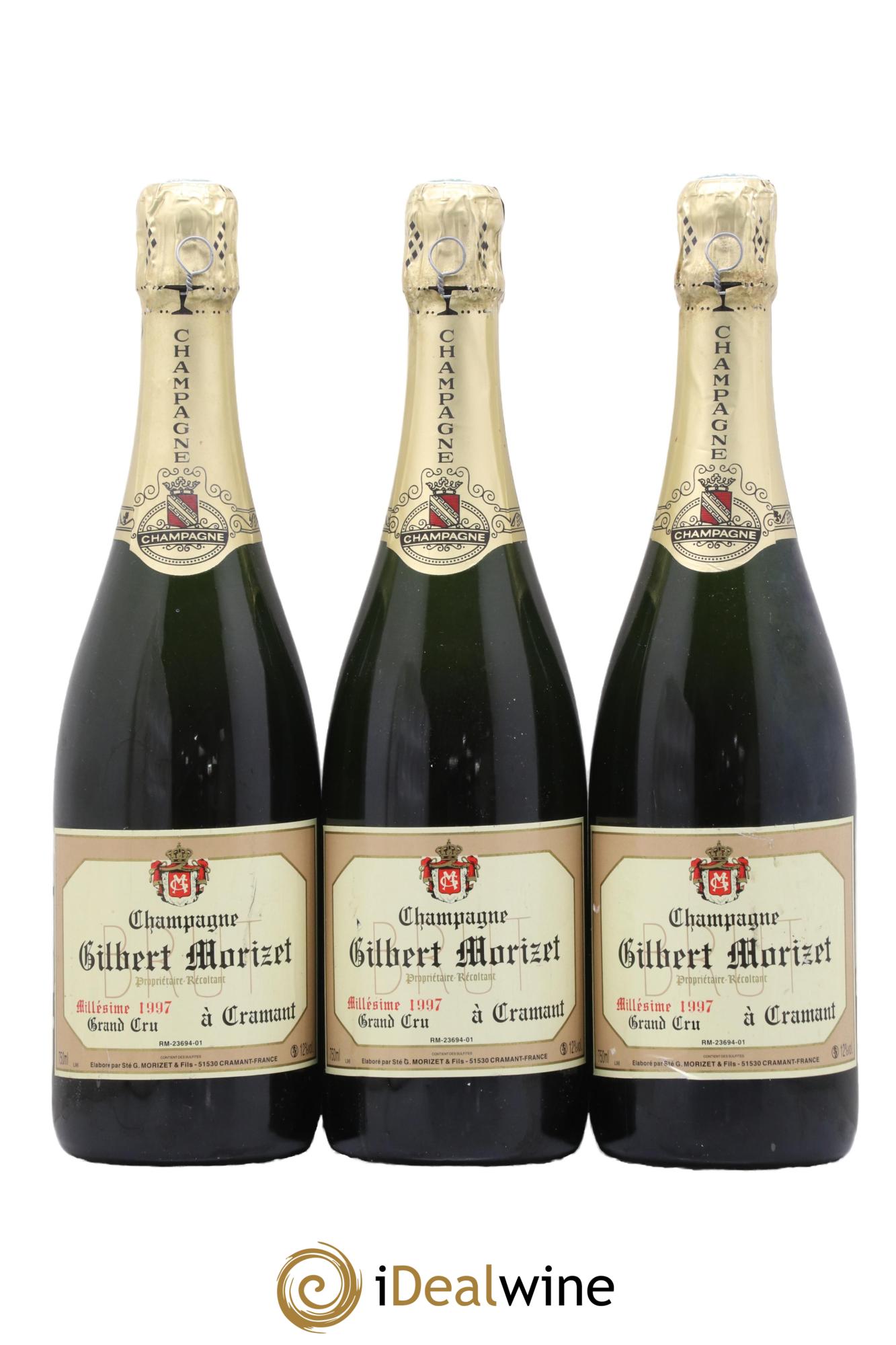 Champagne Grand Cru Maison Gilbert Morizet 1997 - Lot de 3 bouteilles - 0