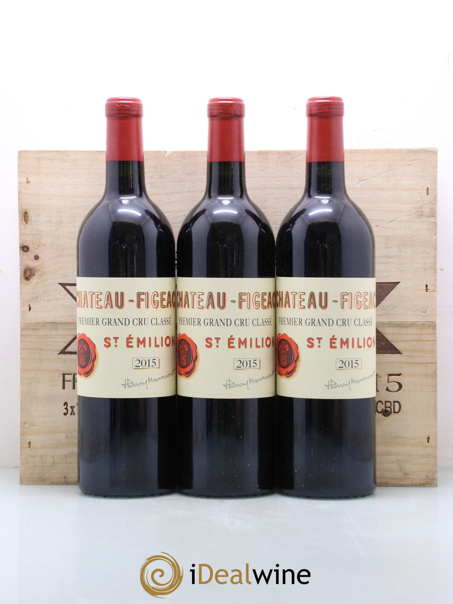 Château Figeac 1er Grand Cru Classé A 2015 - Lot de 3 bouteilles - 1