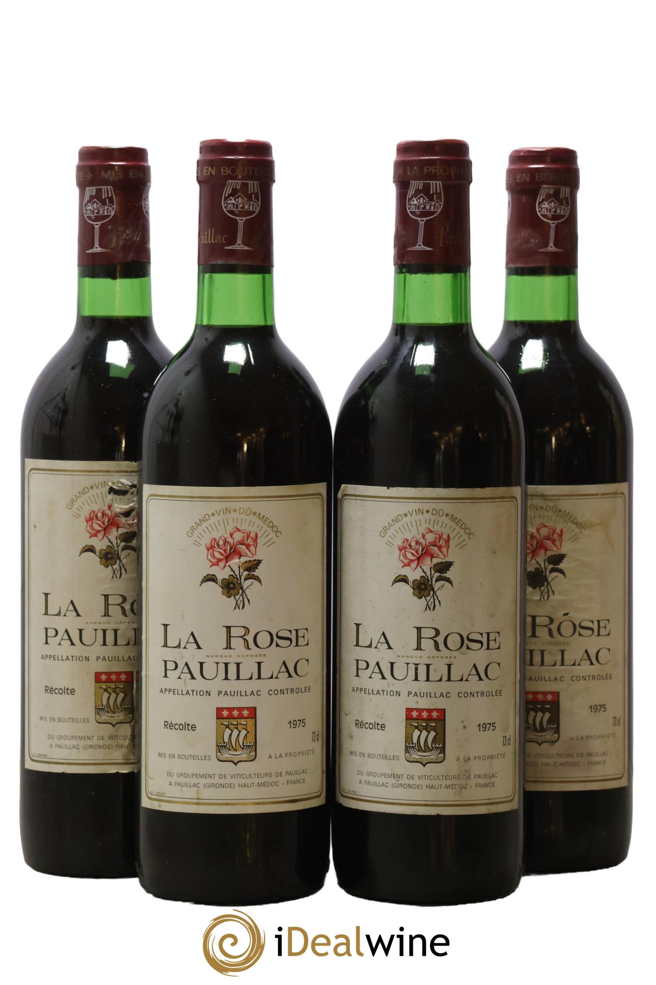 La Rose Pauillac 1975 - Lot of 4 bottles - 0