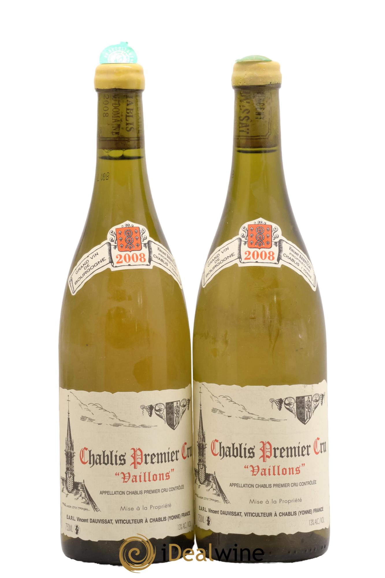 Chablis 1er Cru Vaillons Vincent Dauvissat (Domaine) 2008 - Posten von 2 Flaschen - 0