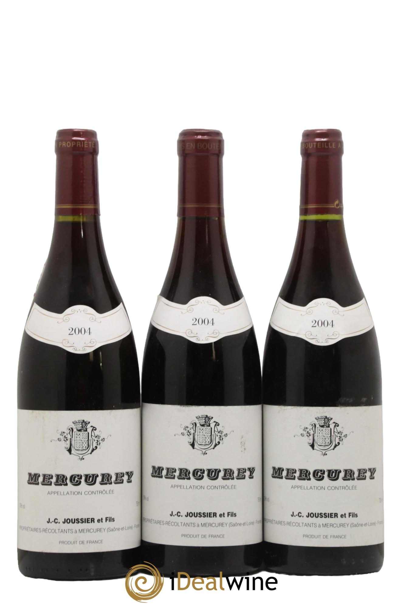 Mercurey J C Joussier Et Fils 2004 - Lot de 3 bouteilles - 0