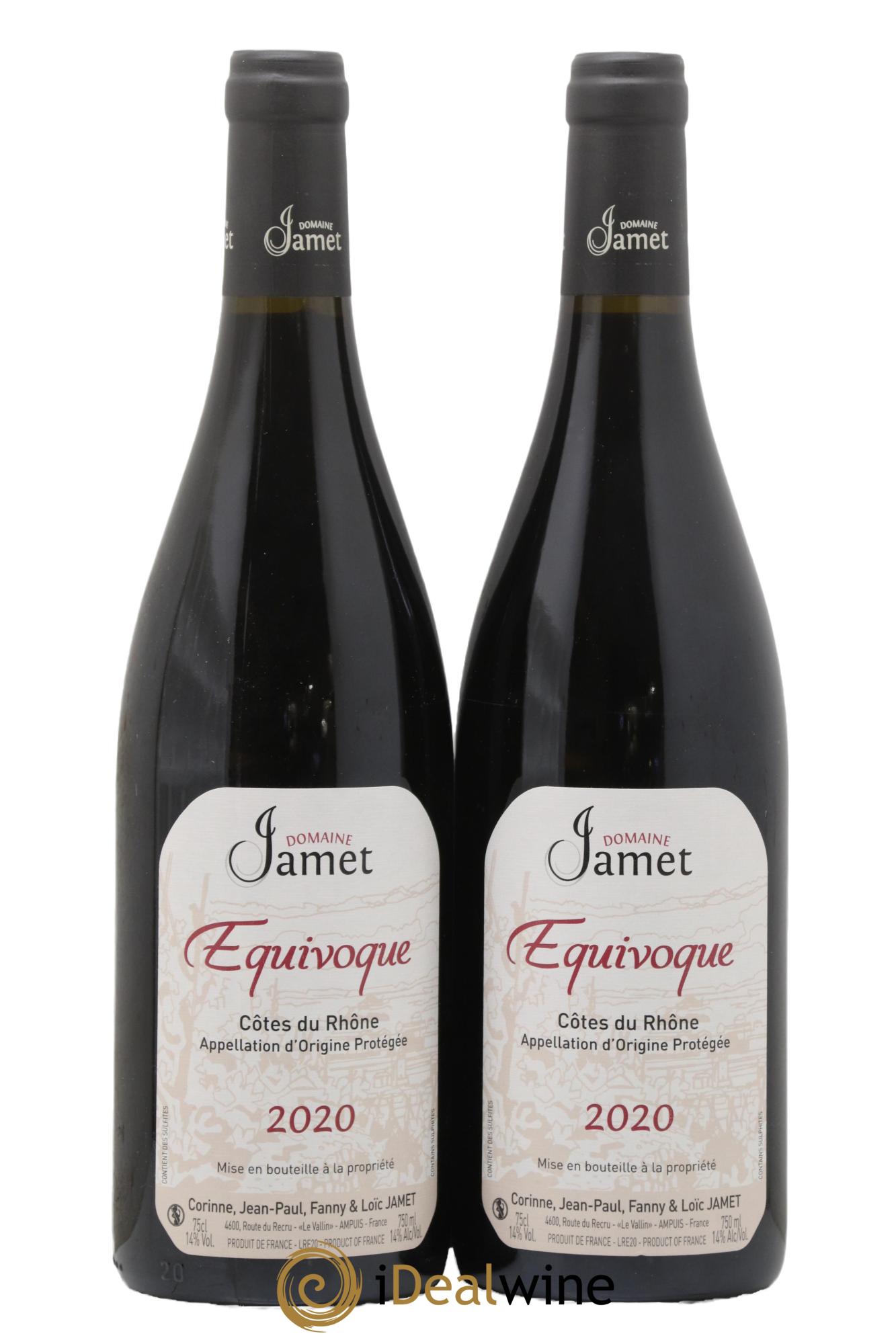 Côtes-du-Rhône Equivoque Jamet (Domaine) 2020 - Lot de 2 bouteilles - 0