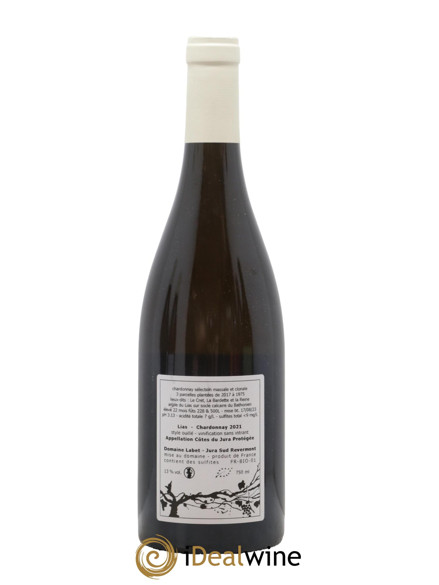 Côtes du Jura Chardonnay Lias Romain - Julien - Charline Labet 2021 - Lot de 1 bouteille - 1