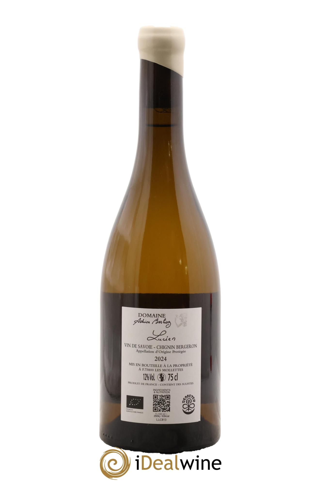 Vin de Savoie Chignin-Bergeron Lucien Adrien Berlioz 2024 - Lot de 1 bouteille - 1