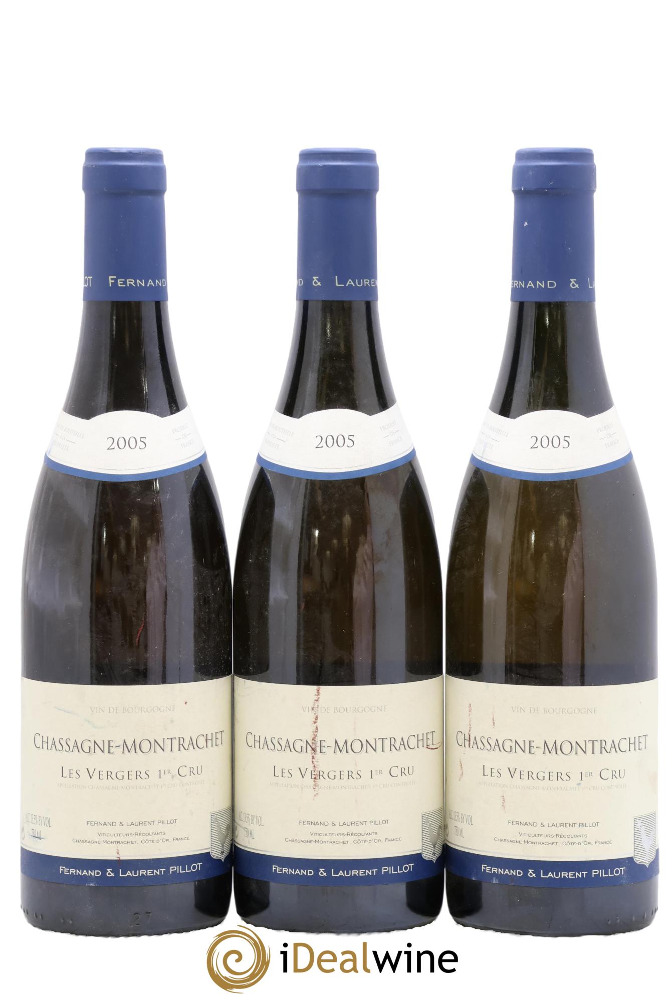 Chassagne-Montrachet 1er Cru Les Vergers Fernand et Laurent Pillot (Domaine) 2005 - Posten von 3 Flaschen - 0