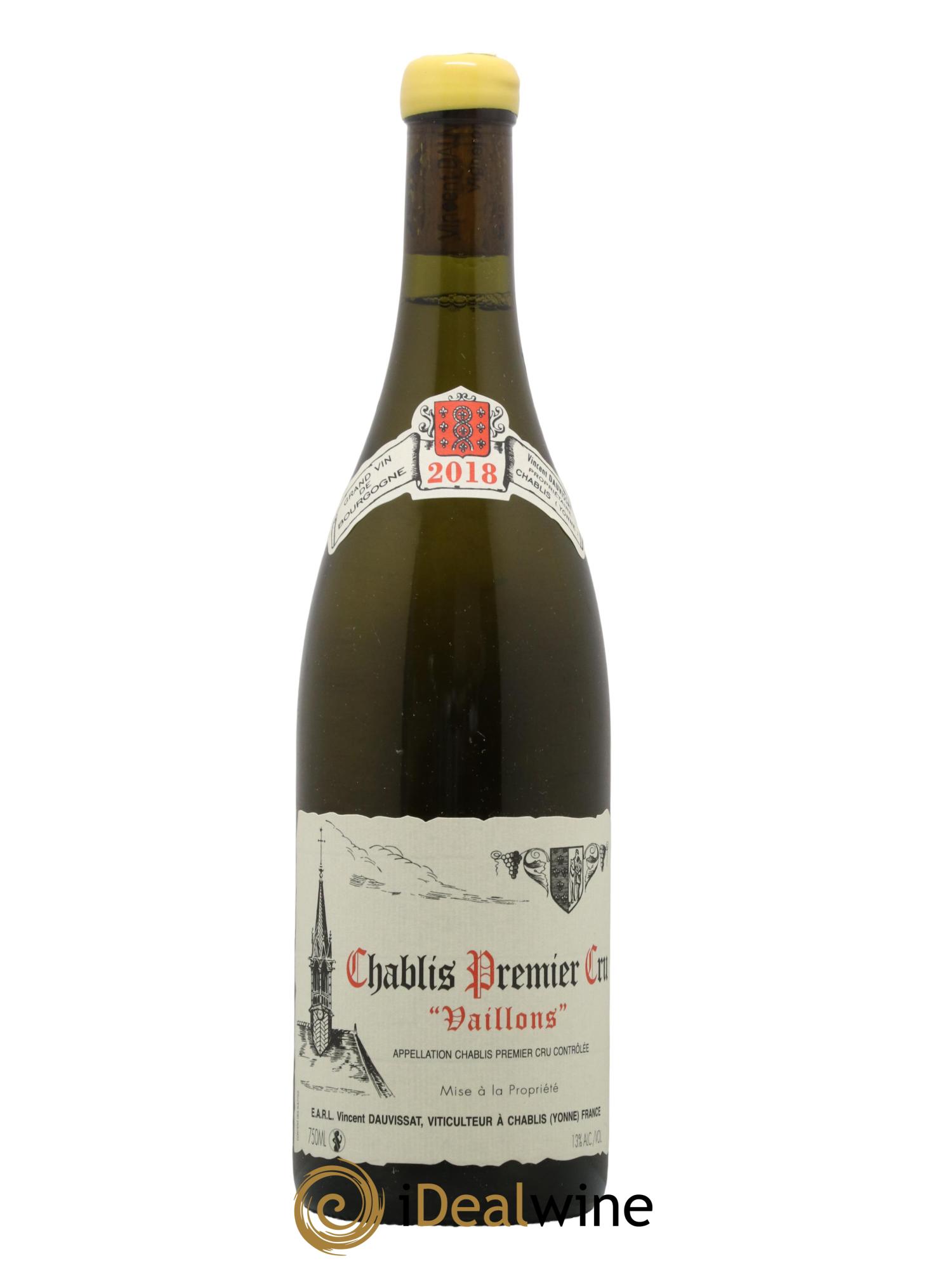 Chablis 1er Cru Vaillons Vincent Dauvissat (Domaine) 2018 - Lot de 1 bouteille - 0