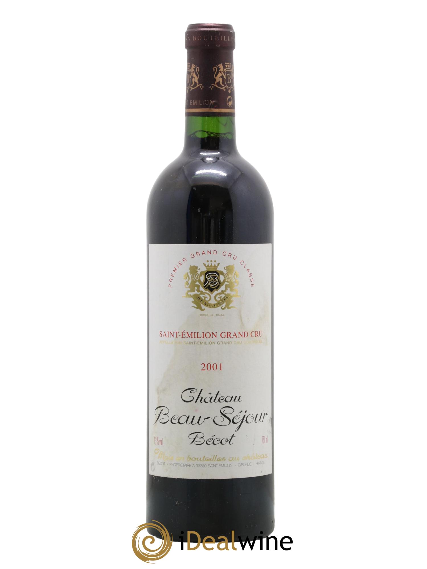 Château Beau-Séjour Bécot 1er Grand Cru Classé B 2001 - Lot de 1 bouteille - 0