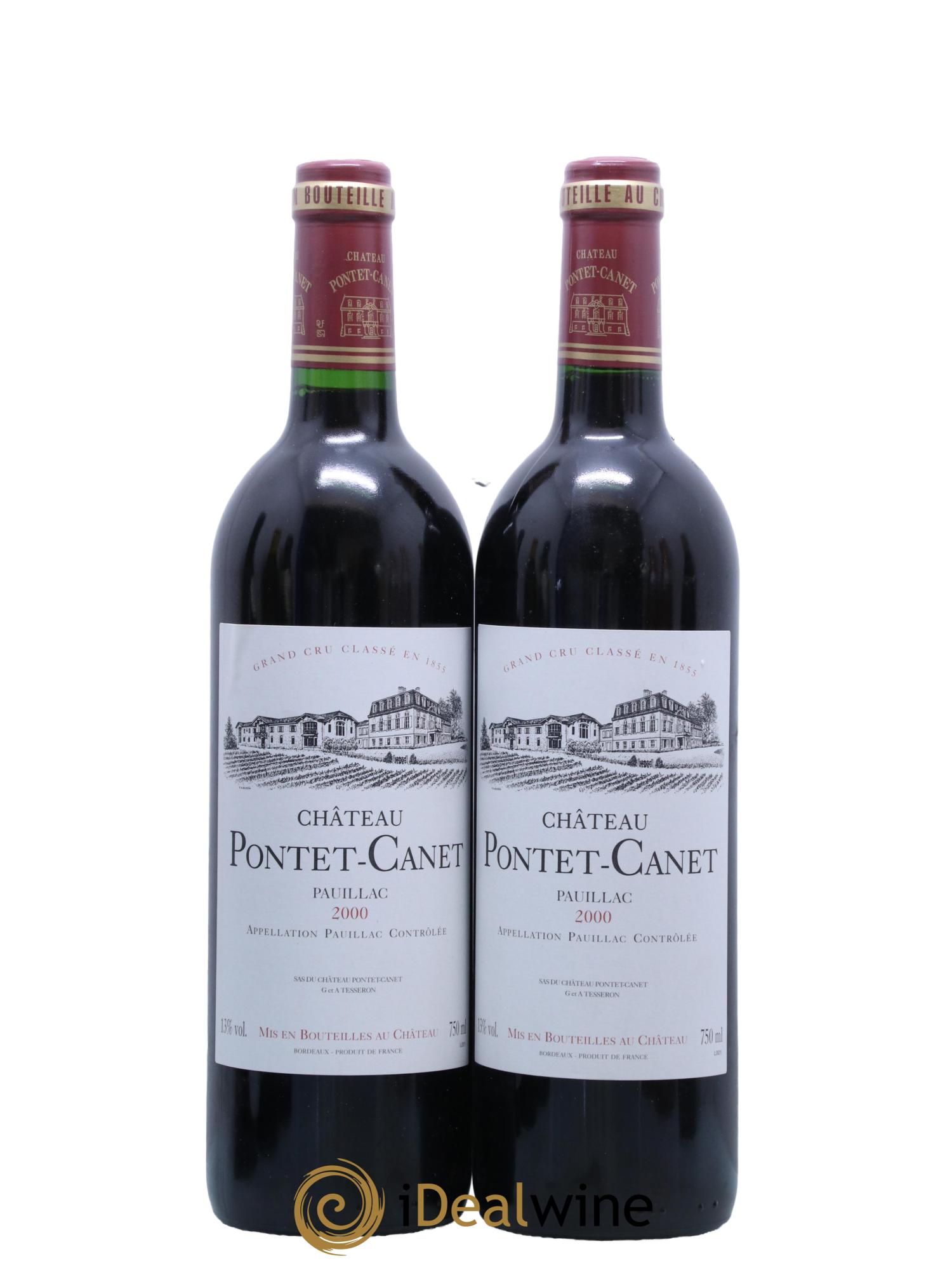 Château Pontet Canet 5ème Grand Cru Classé 2000 - Lot de 2 bouteilles - 0