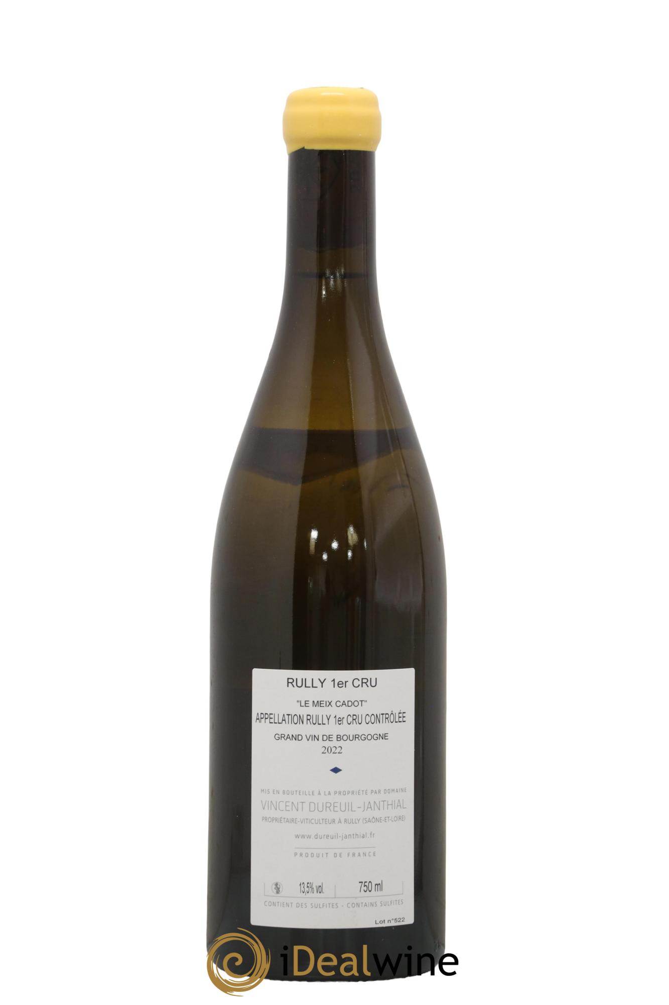 Rully 1er Cru Le Meix Cadot Vincent Dureuil-Janthial  2022 - Lotto di 1 bottiglia - 1