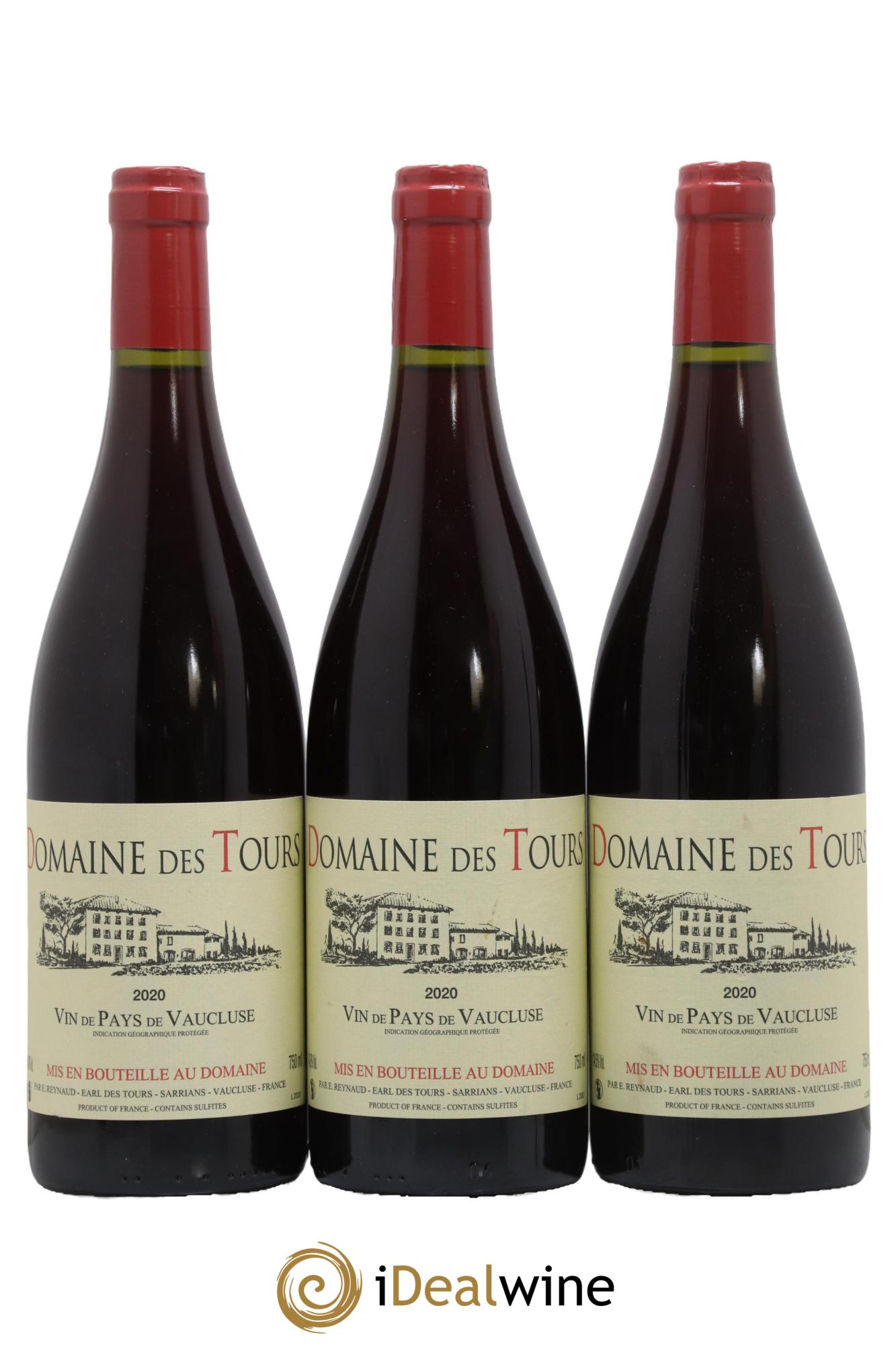 Vaucluse (Vin de Pays de Vaucluse) Domaine des Tours Emmanuel Reynaud 2020 - Lot de 3 bouteilles - 0
