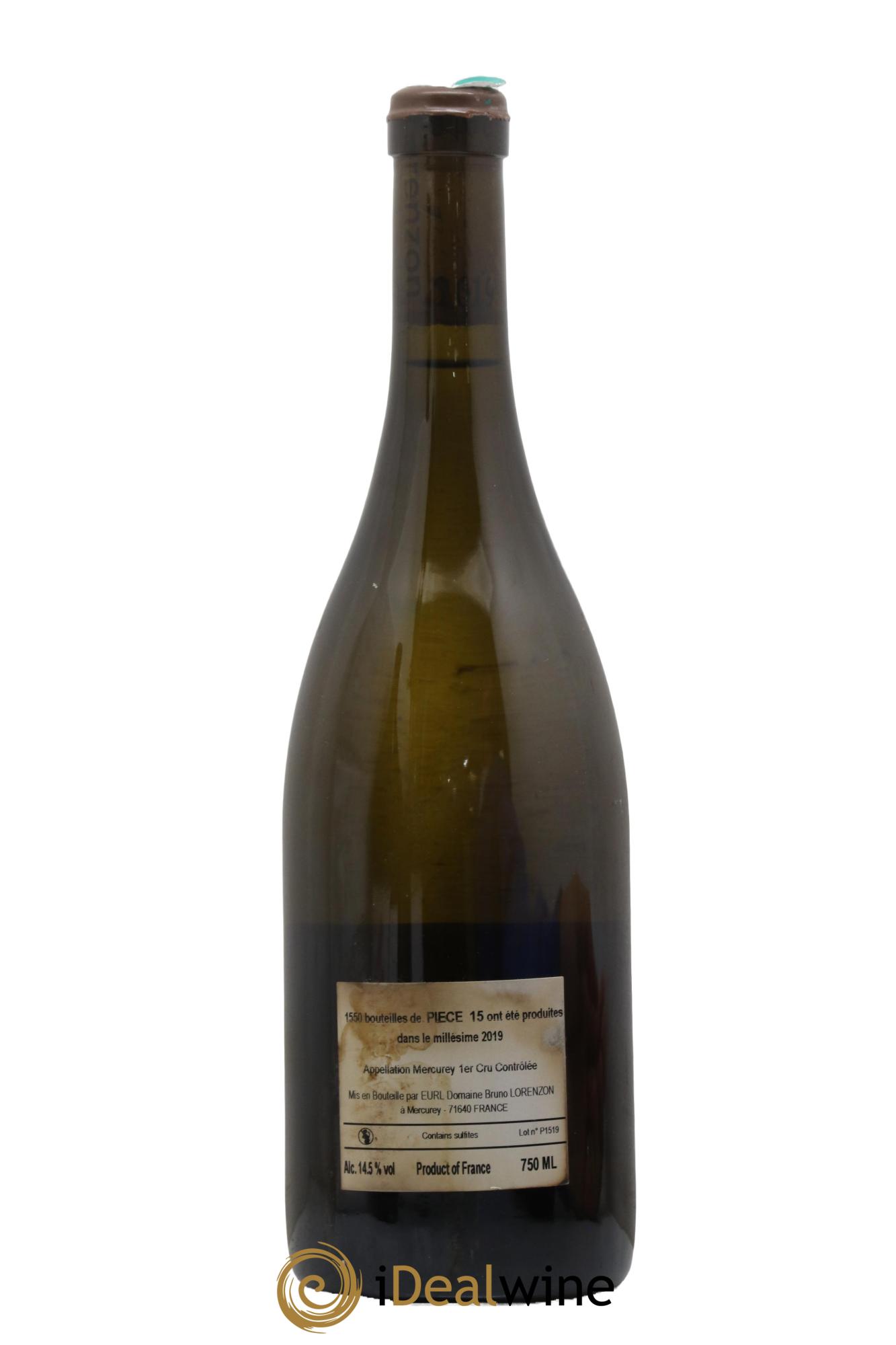 Mercurey 1er Cru Pièce 15 Bruno Lorenzon 2019 - Posten von 1 Flasche - 1