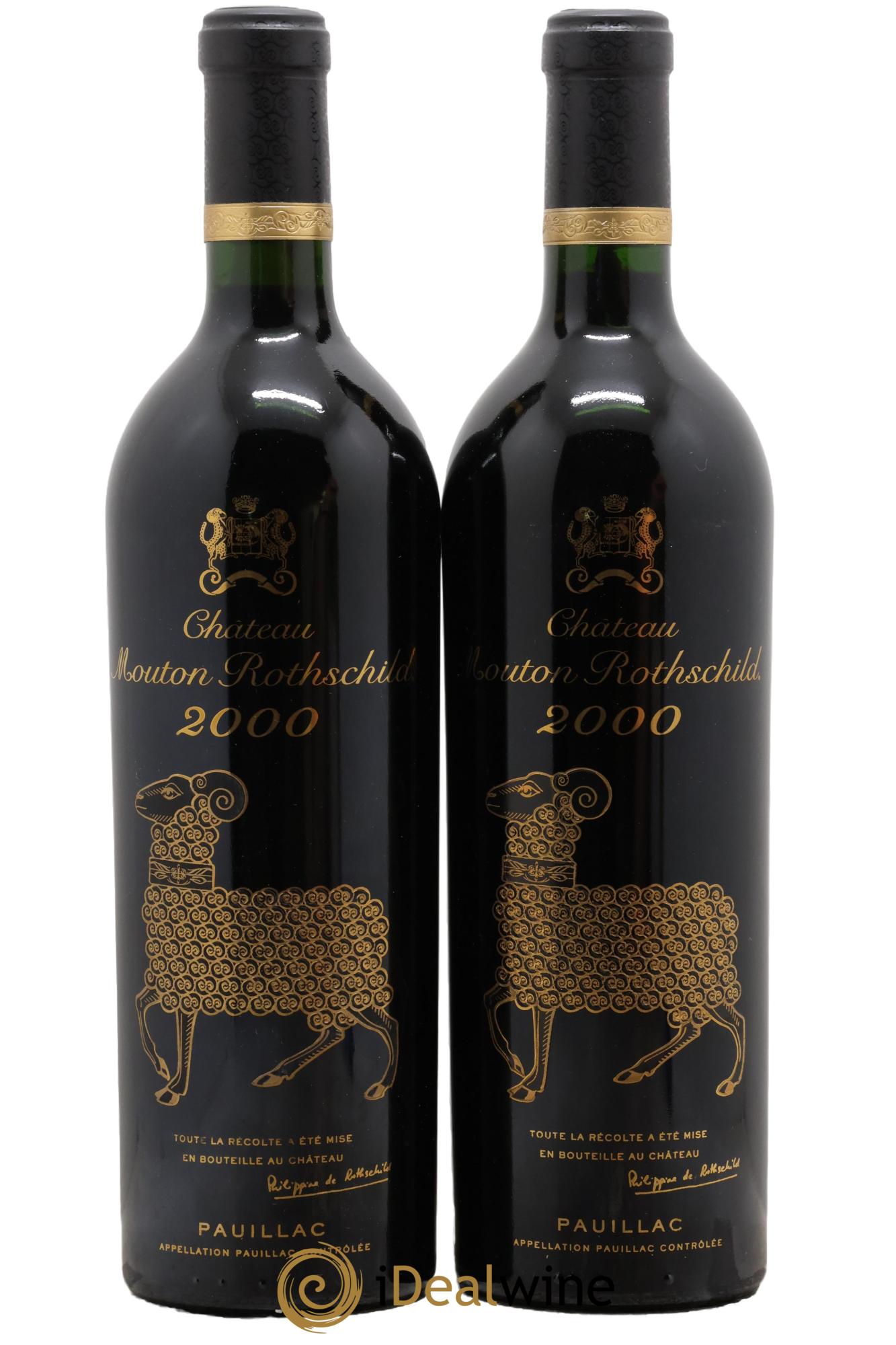 Château Mouton Rothschild 1er Grand Cru Classé 2000 - Lot de 2 bouteilles - 0
