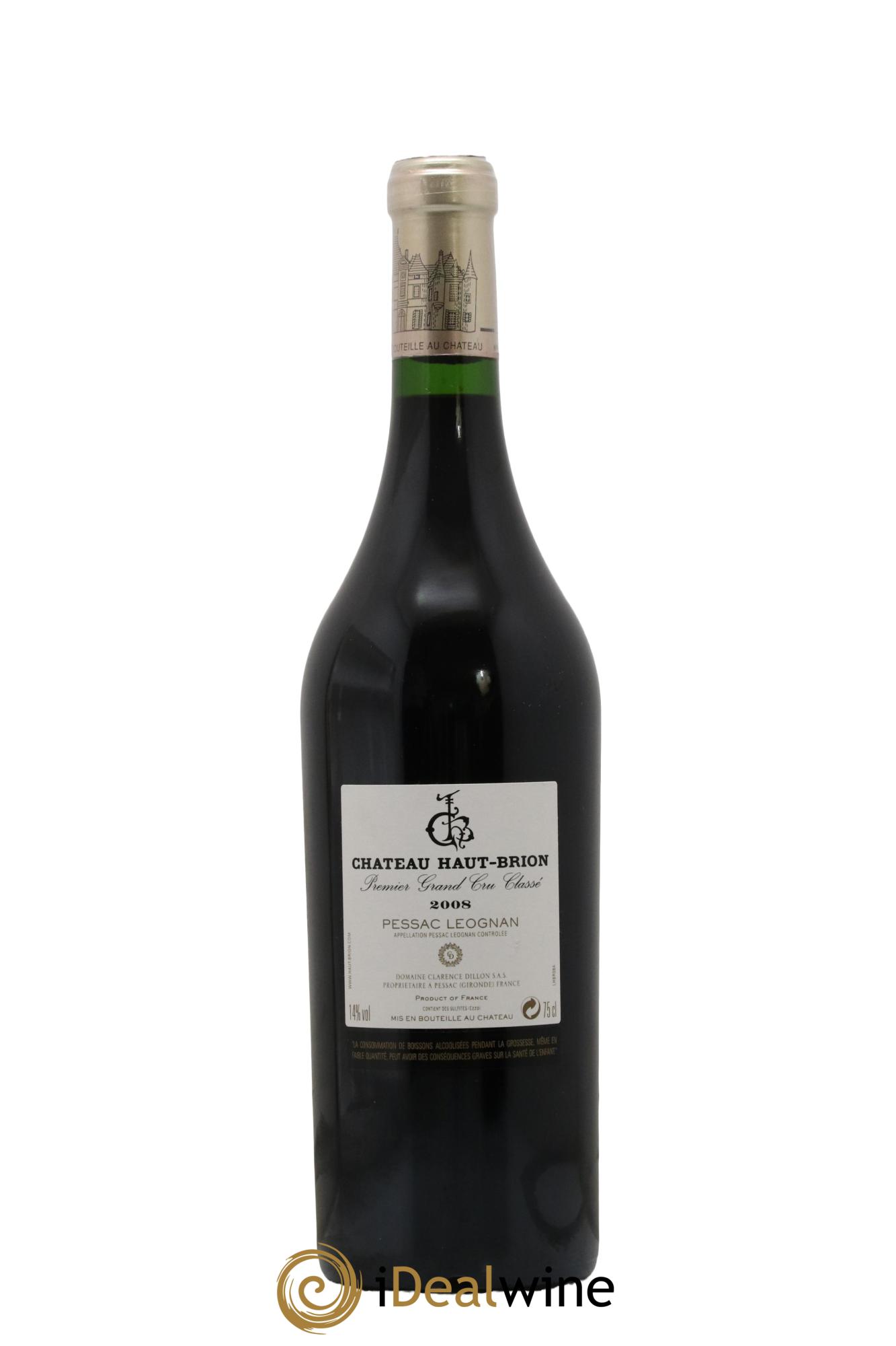 Château Haut Brion 1er Grand Cru Classé 2008 - Lot de 1 bouteille - 1