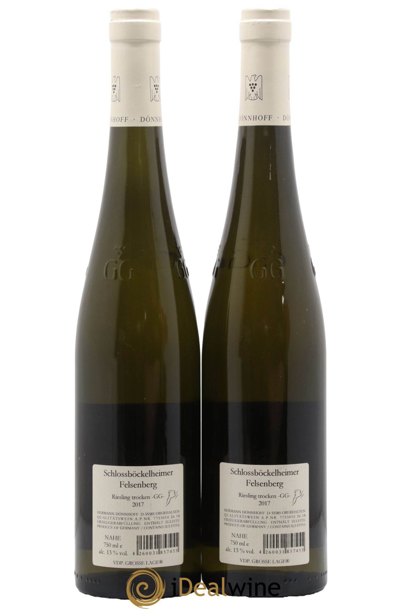 Allemagne Rieseling Grand Cru Schlossbockelheimer Felsenberg Trocken Donnhoff 2017 - Lot de 2 bouteilles - 1