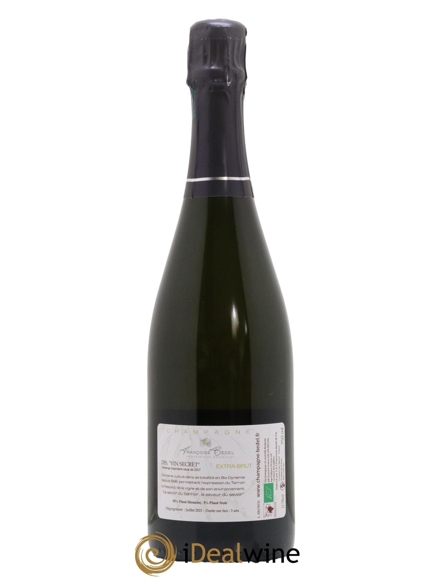 Dis Vin Secret Extra-Brut Françoise Bedel et Fils - Lot de 1 bouteille - 1