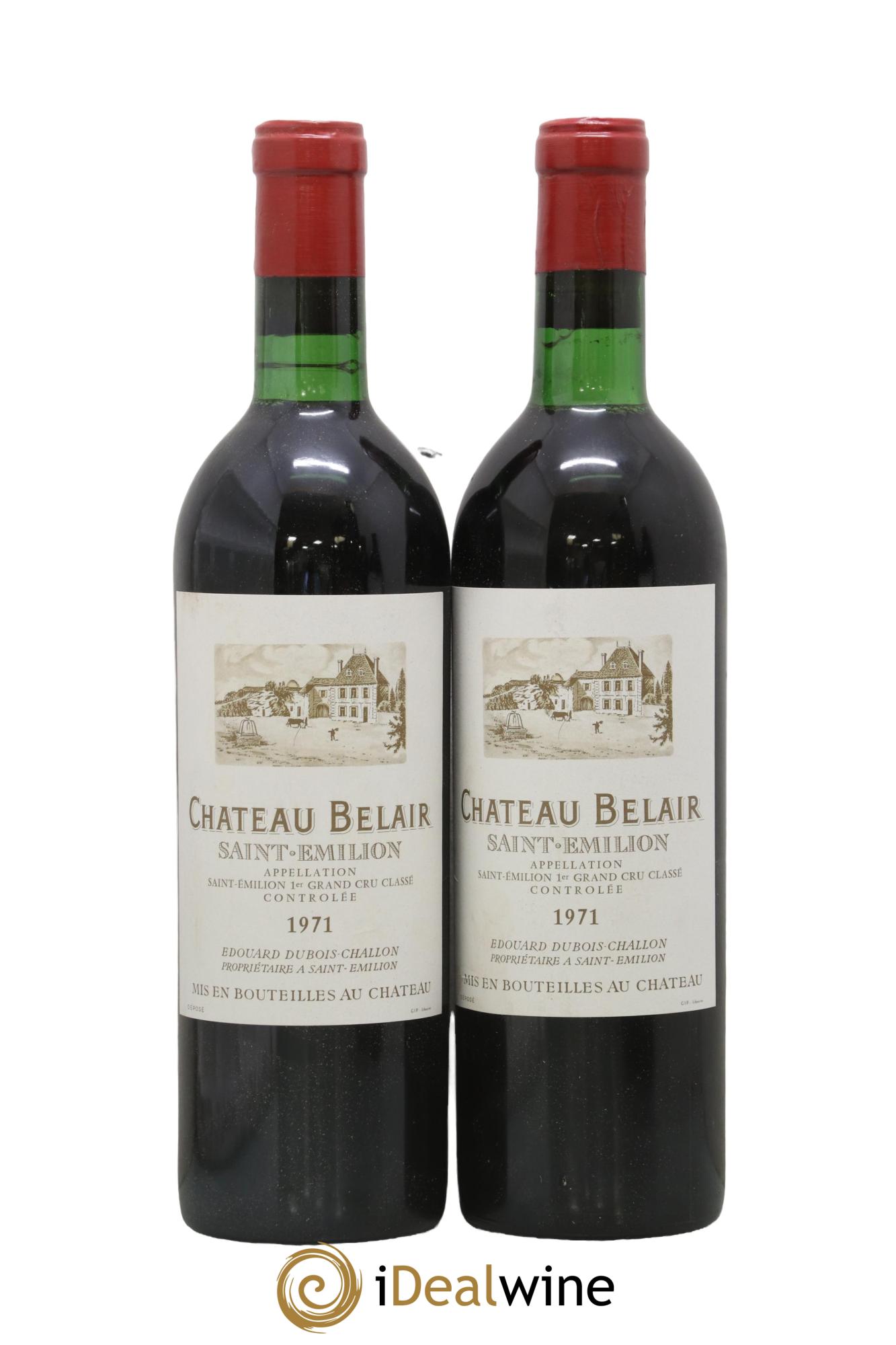 Château Belair (Belair-Monange) 1er Grand Cru Classé B 1971 - Lot de 2 bouteilles - 0