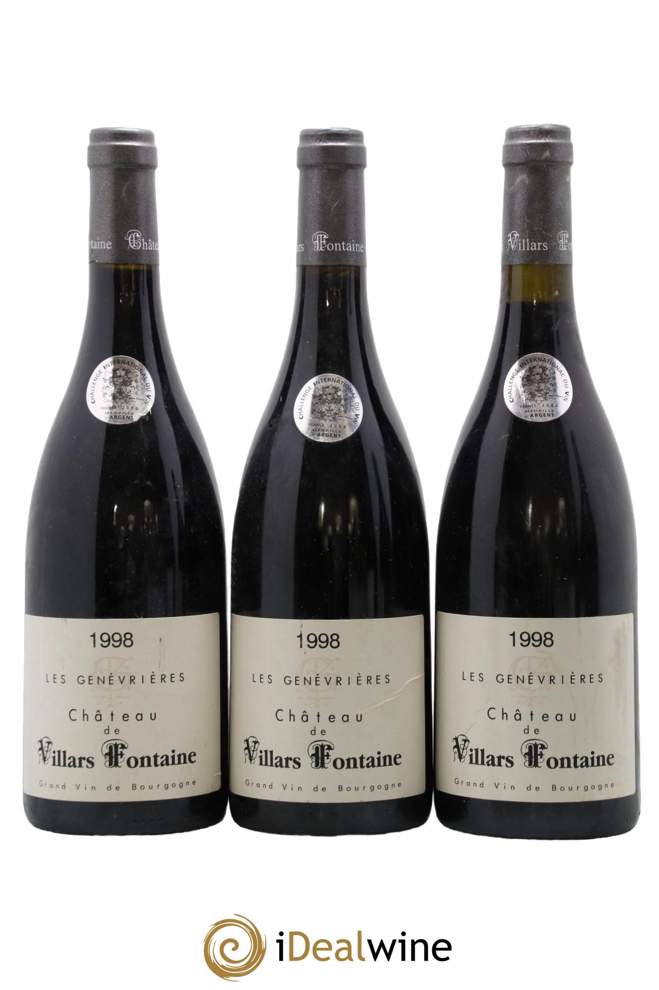 Hautes-Côtes de Nuits Les Genévrières Château Villars-Fontaine 1998 - Lotto di 3 bottiglie - 0