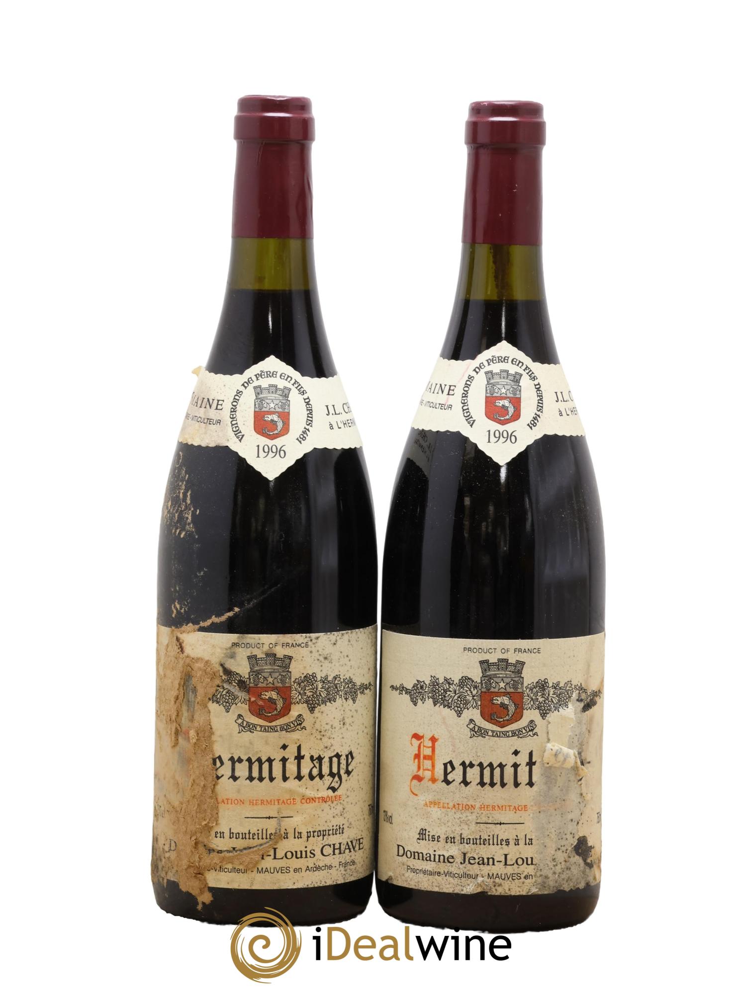 Hermitage Jean-Louis Chave 1996 - Lot of 2 bottles - 0