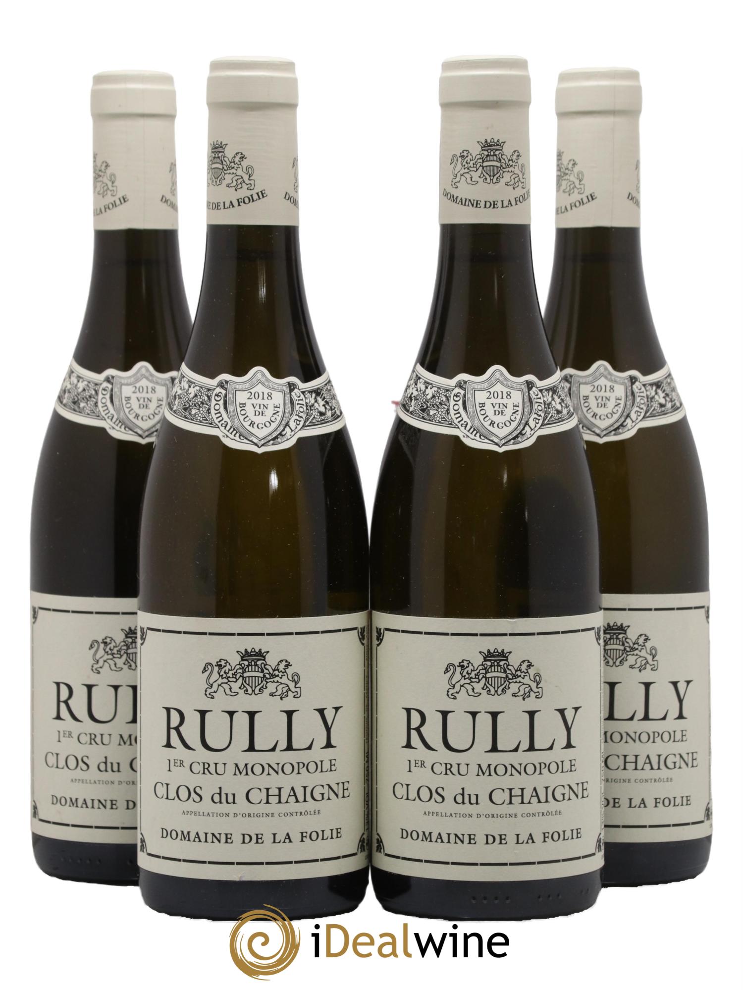 Rully 1er Cru Clos du Chaigne Domaine de la Folie 2018 - Lot de 4 bouteilles - 0