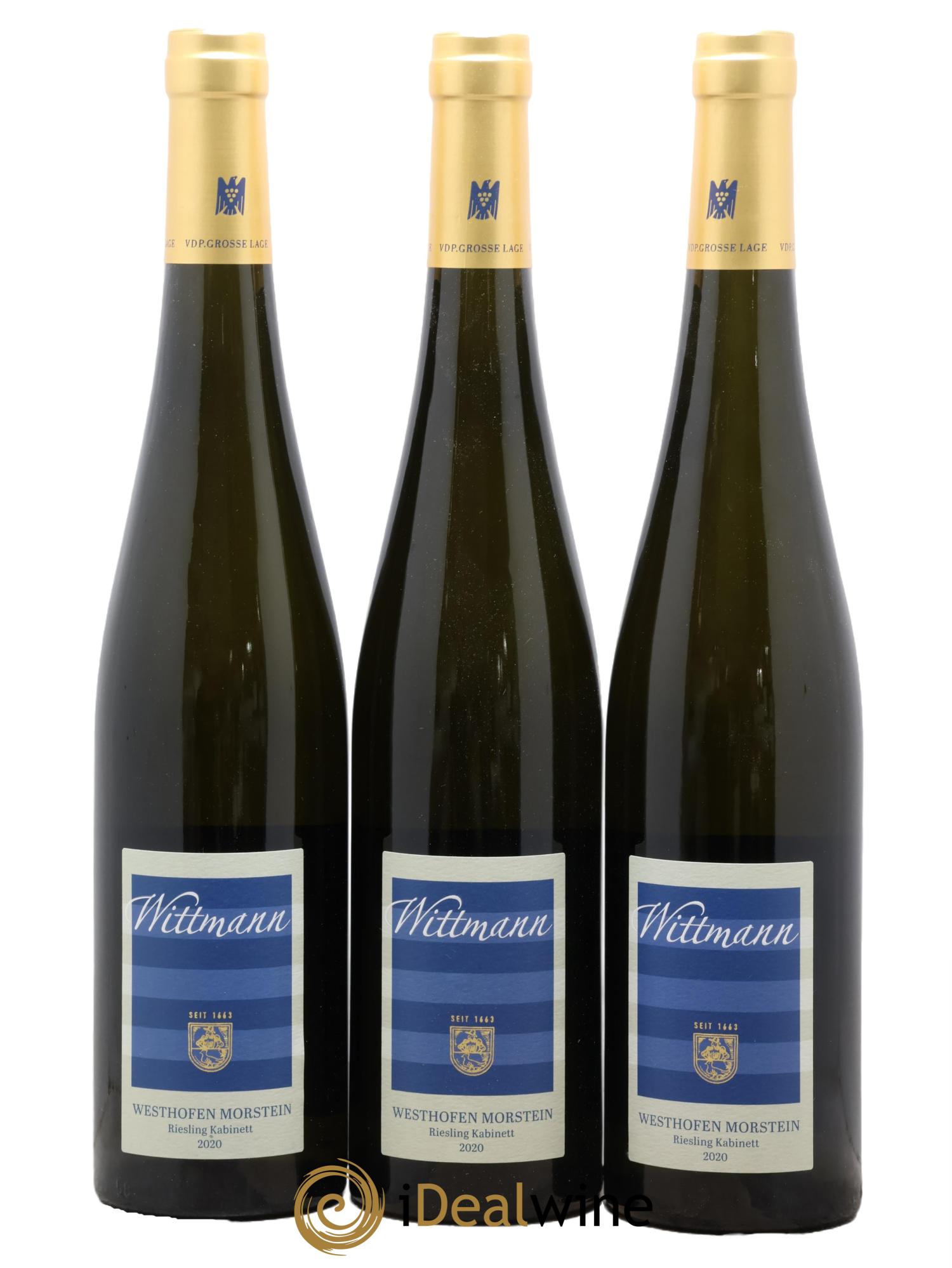 Allemagne Rheinhessen Riesling Trocken Kabinett Westhofen Morstein Wittmann 2020 - Lot de 3 bouteilles - 0