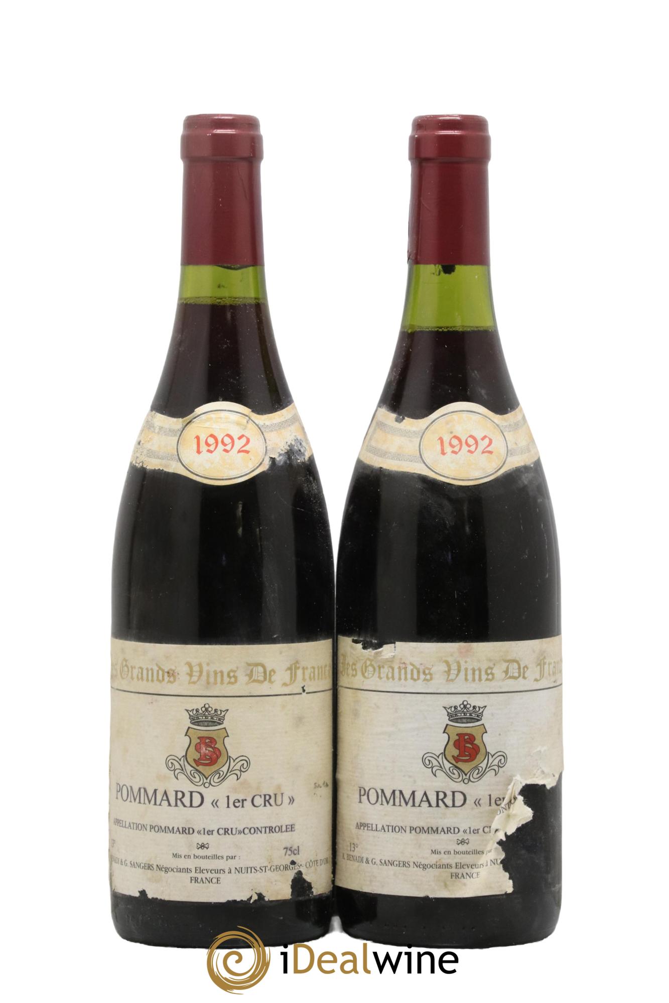 Pommard 1er Cru Benadi et Sangers 1992 - Posten von 2 Flaschen - 0