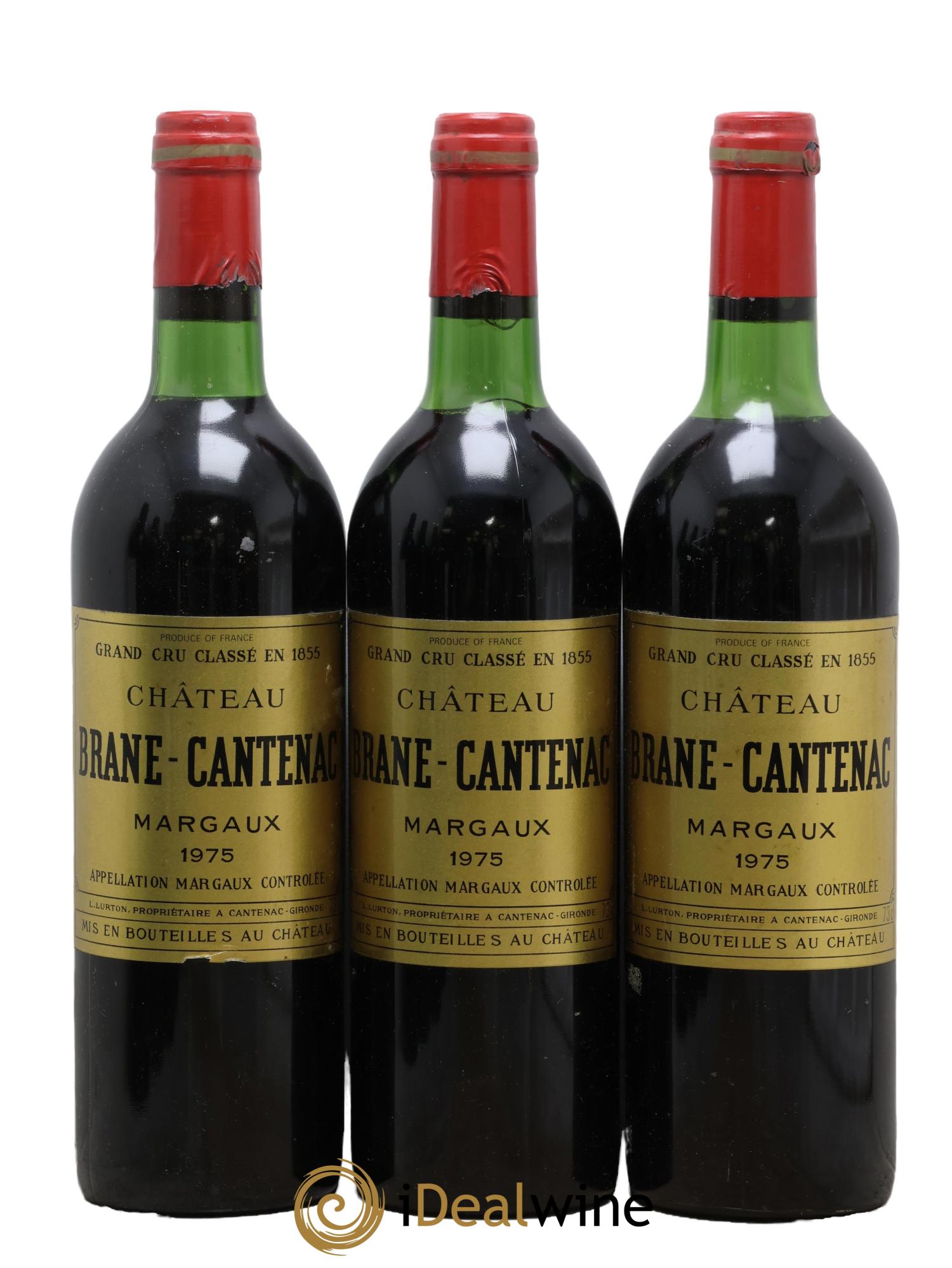 Château Brane Cantenac 2ème Grand Cru Classé 1975 - Posten von 3 Flaschen - 0