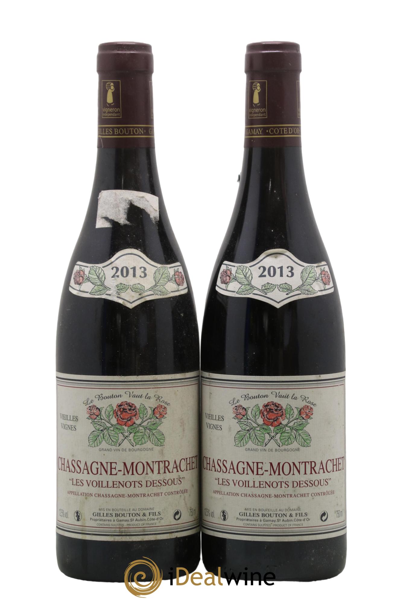 Chassagne-Montrachet Les Voillenots Dessous Gilles Bouton 2013 - Lot de 2 bouteilles - 0