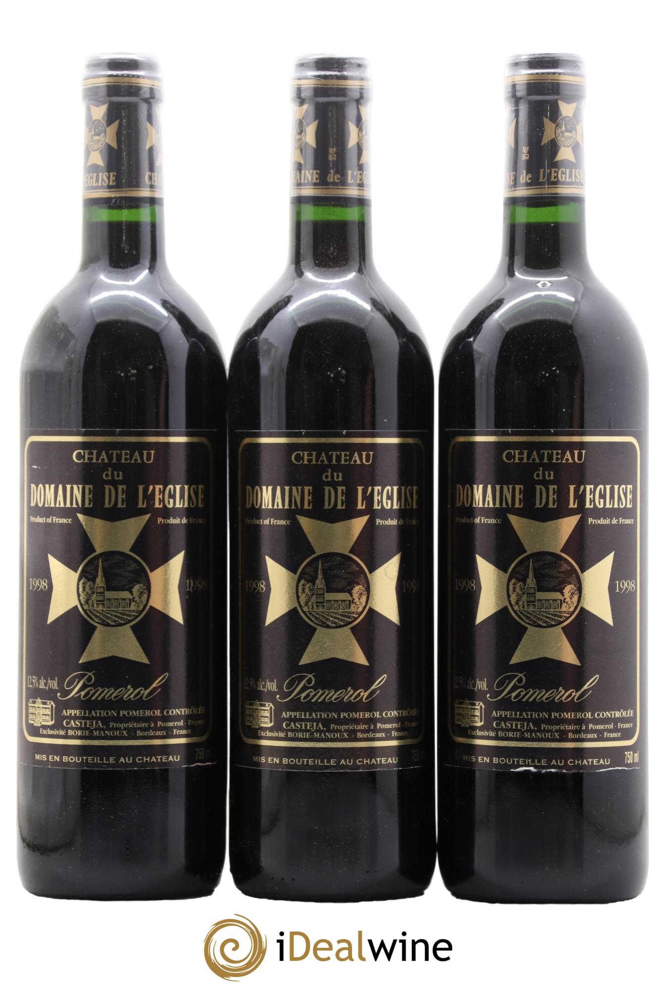 Château du Domaine de l'Église 1998 - Lot de 3 bouteilles - 0